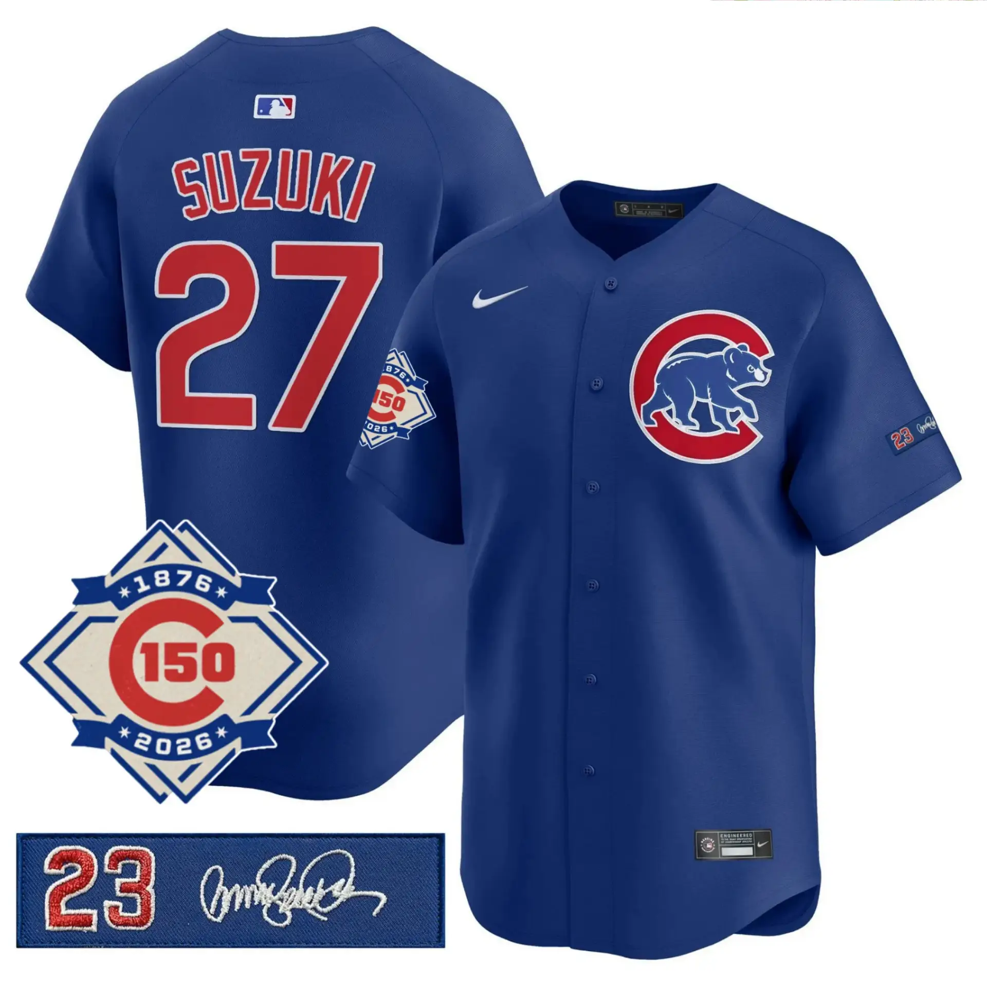 CHC Limited Jersey - 150th Anniversary & 'Ryno' Tribute Patch - All Stitched by Chicago Cubs