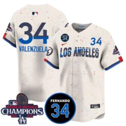LA Dodgers - World Series Champions 2024/Fernando Valenzuela Memorial Jersey - All Stitched N1 by Los Angeles Dodgers