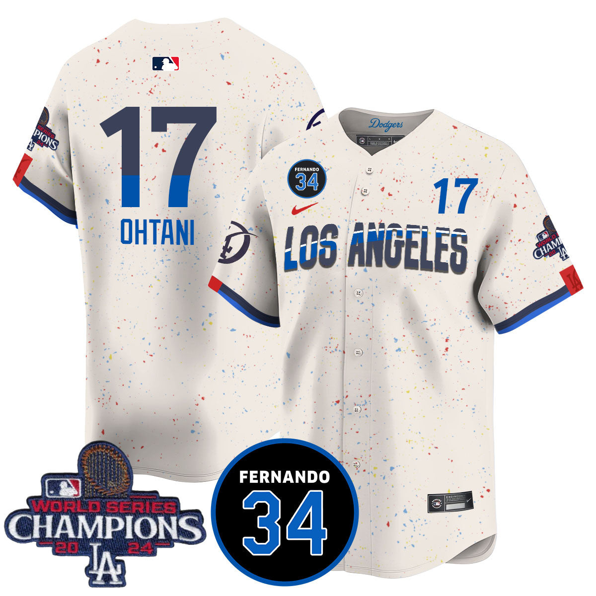 LA Dodgers - World Series Champions 2024/Fernando Valenzuela Memorial Jersey - All Stitched N1 by Los Angeles Dodgers