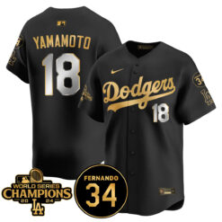LA Dodgers - World Series Champions 2024/Fernando Valenzuela Memorial Jersey - All Stitched N1 by Los Angeles Dodgers