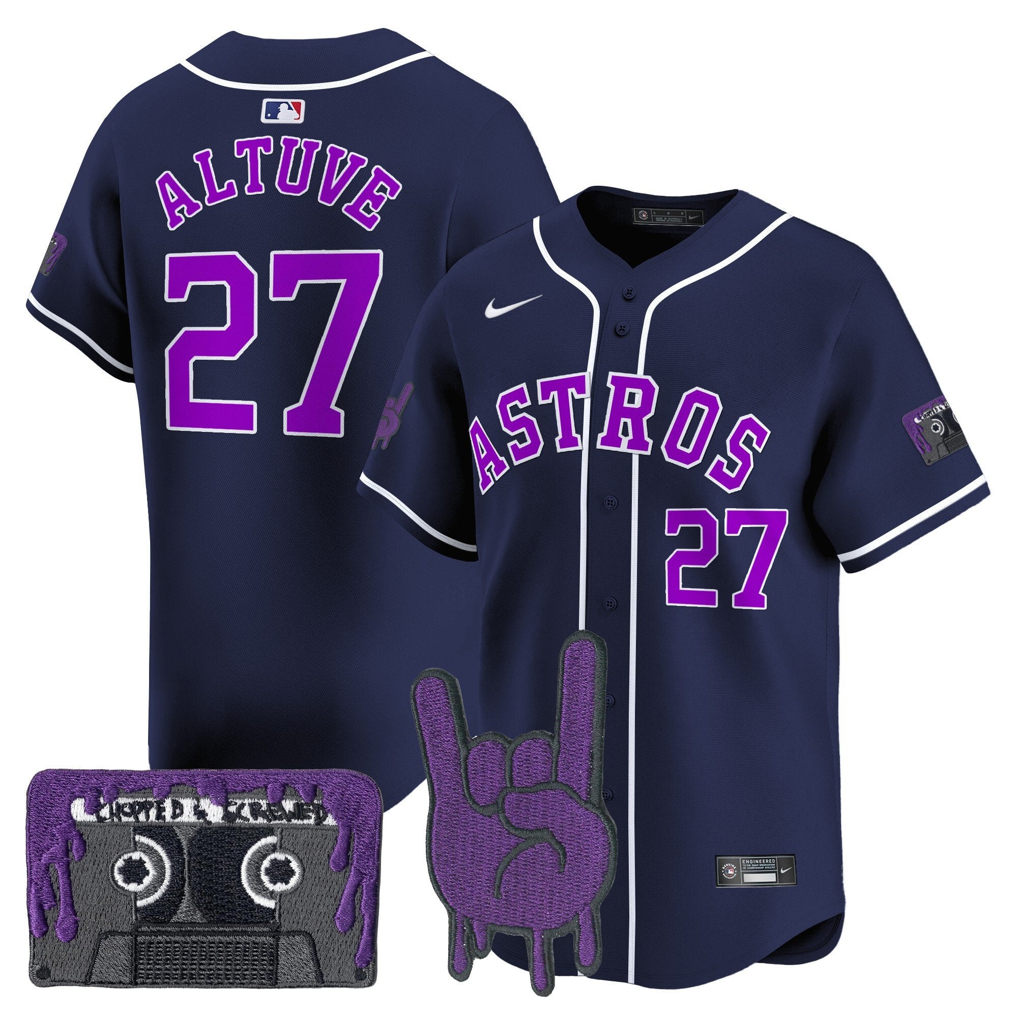 HOU DJ Screw Patch Vapor Premier Limited Jersey - All Stitched by Houston Astros