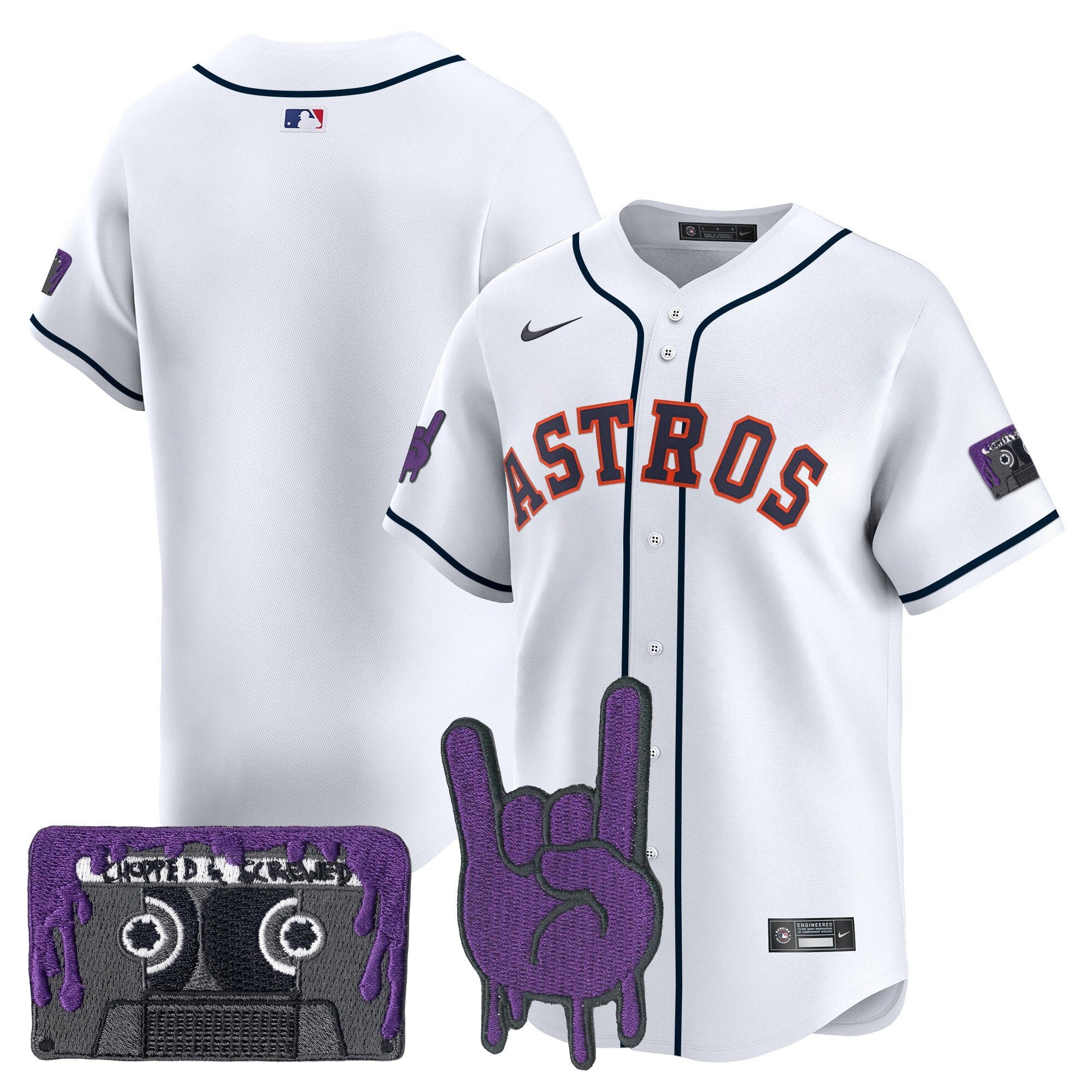 HOU DJ Screw Patch Vapor Premier Limited Jersey - All Stitched by Houston Astros
