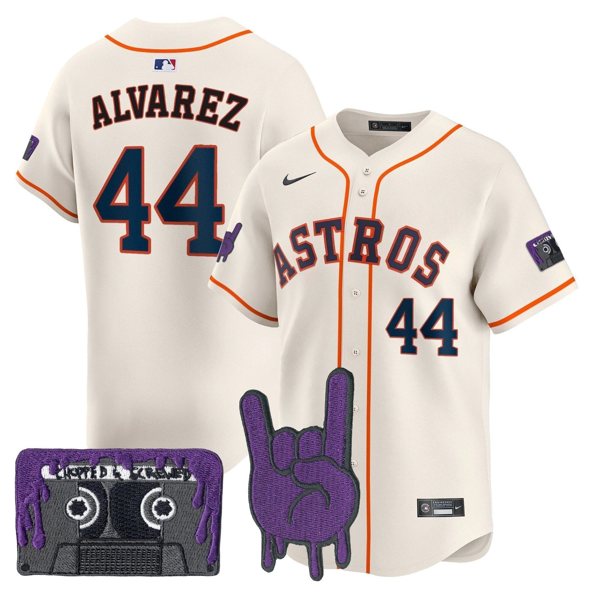 HOU DJ Screw Patch Vapor Premier Limited Jersey - All Stitched by Houston Astros