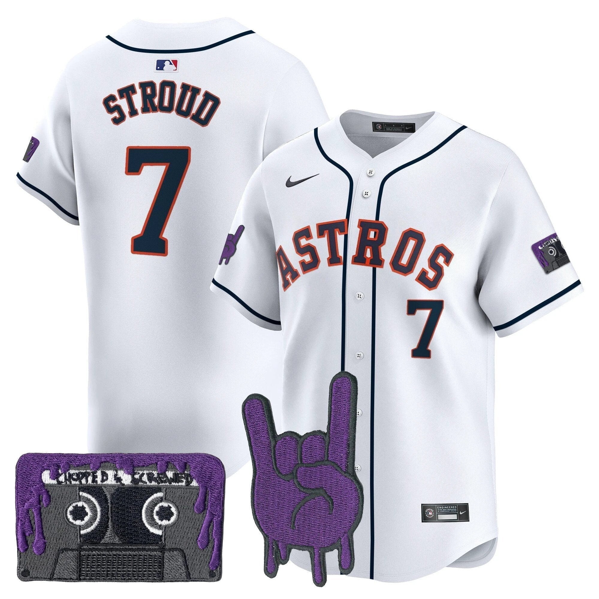 HOU DJ Screw Patch Vapor Premier Limited Jersey - All Stitched by Houston Astros