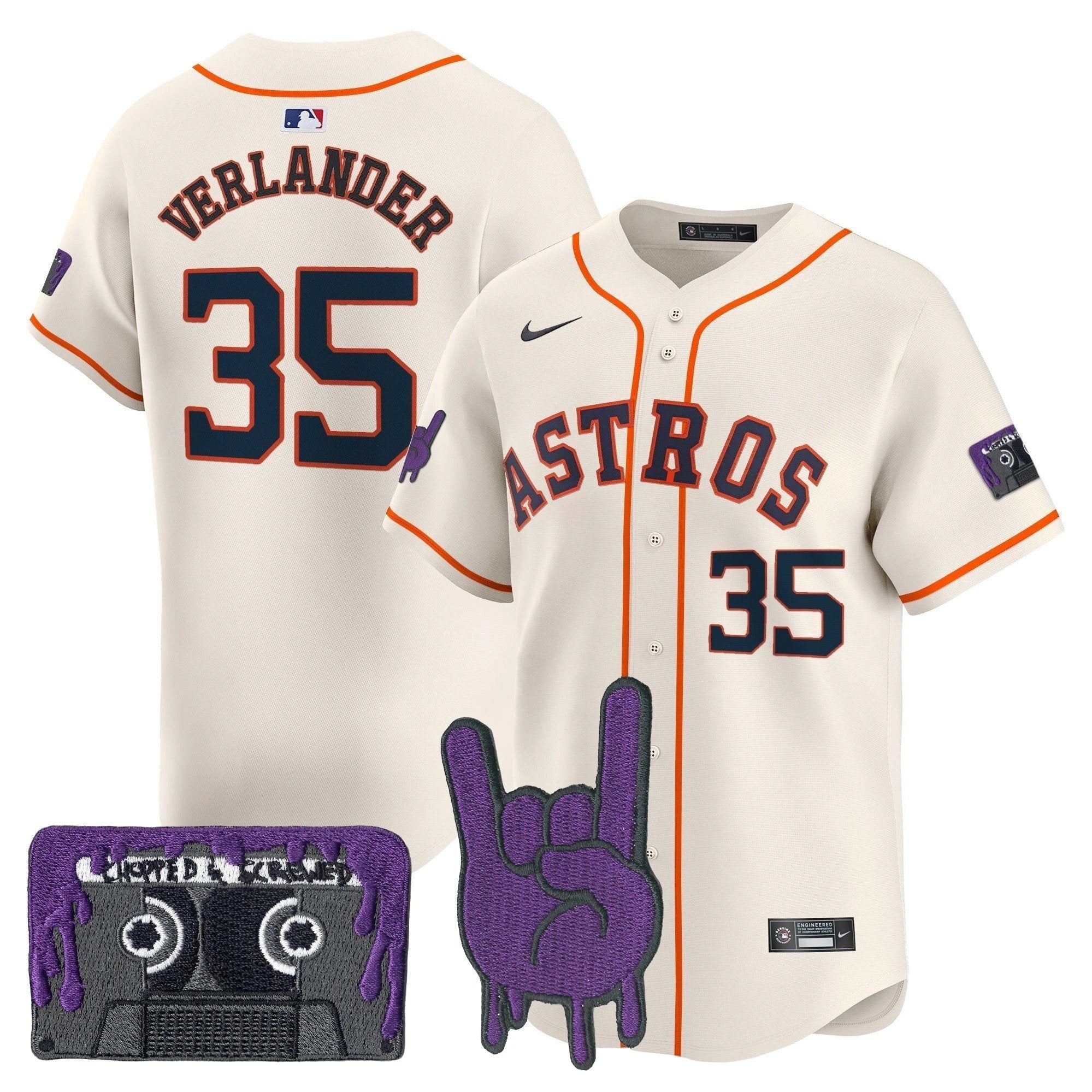HOU DJ Screw Patch Vapor Premier Limited Jersey - All Stitched by Houston Astros