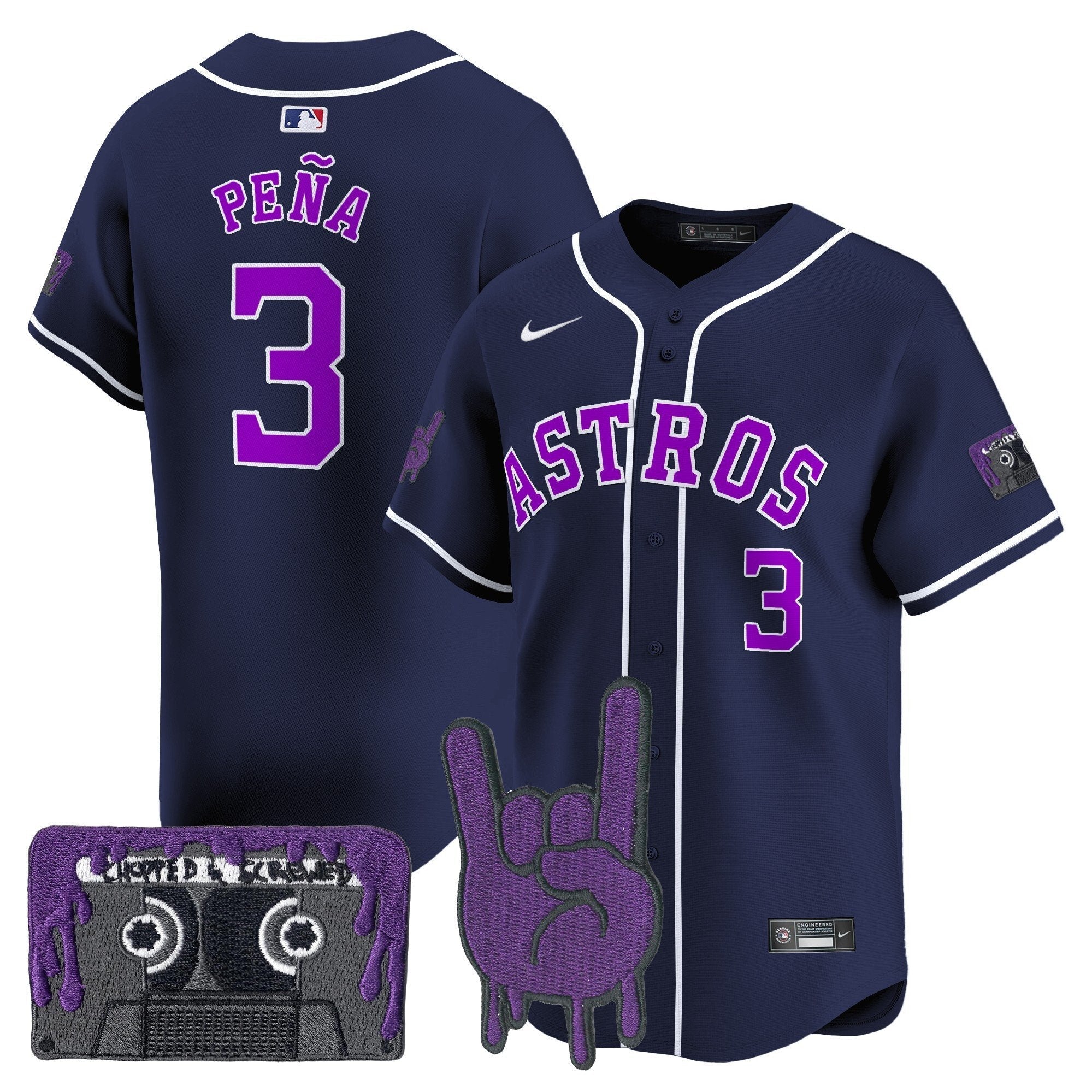 HOU DJ Screw Patch Vapor Premier Limited Jersey - All Stitched by Houston Astros