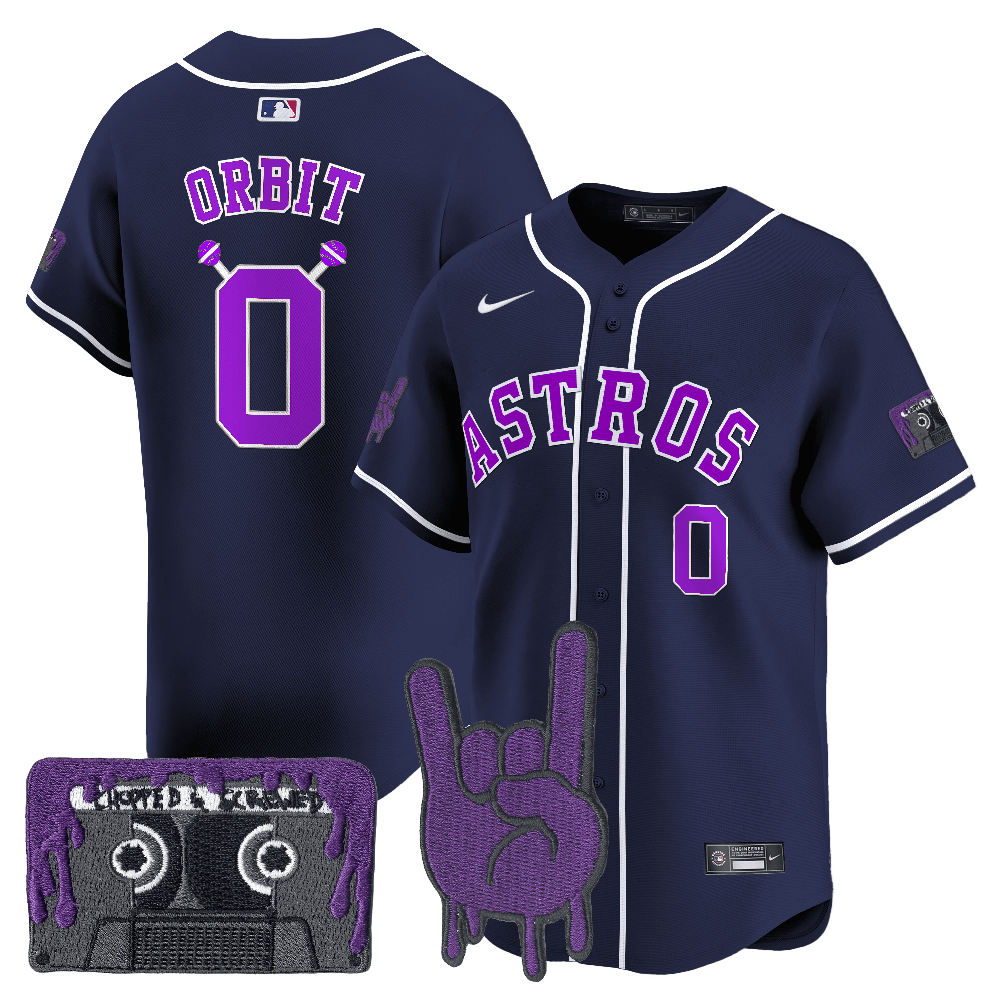 HOU DJ Screw Patch Vapor Premier Limited Jersey - All Stitched by Houston Astros