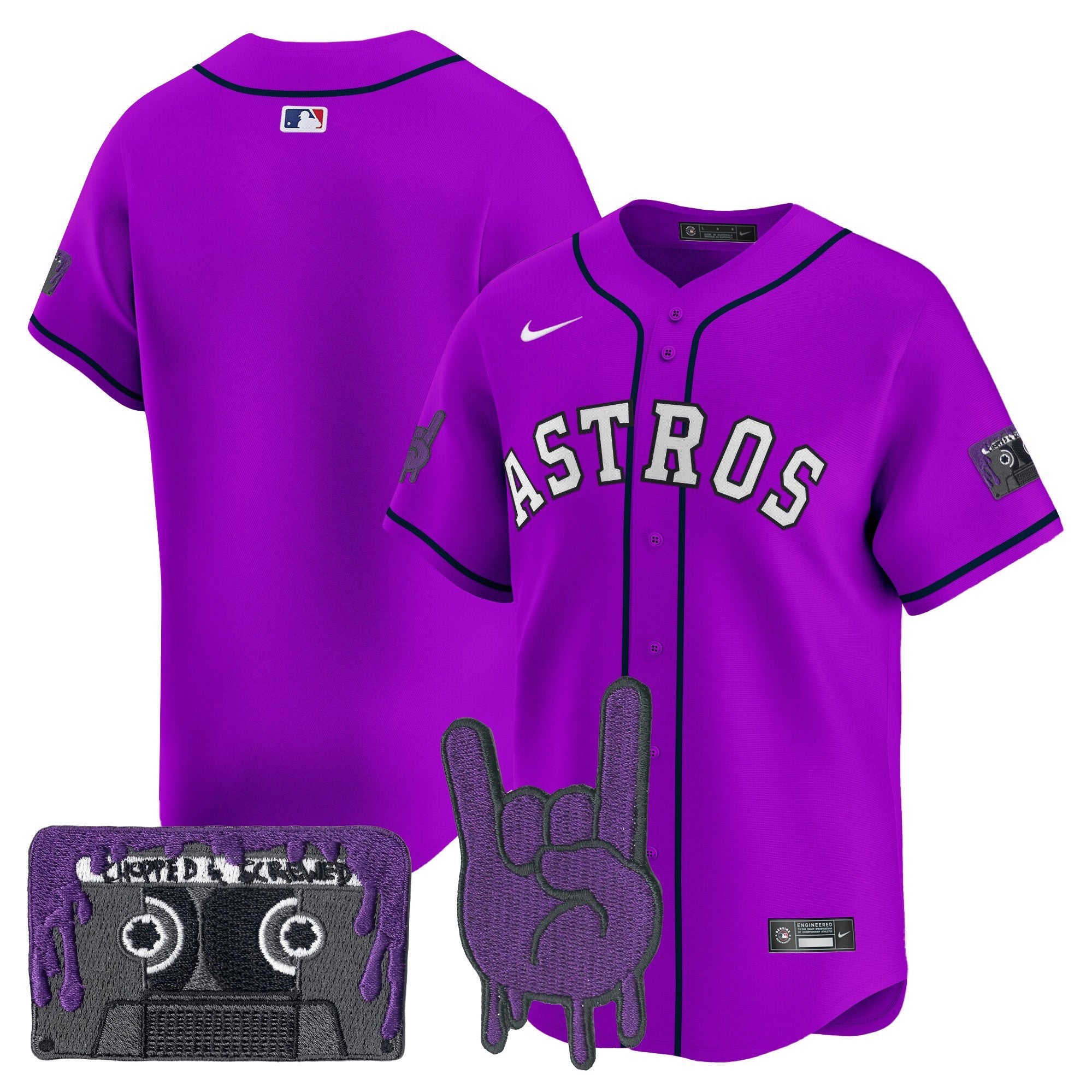 HOU DJ Screw Patch Vapor Premier Limited Jersey - All Stitched by Houston Astros