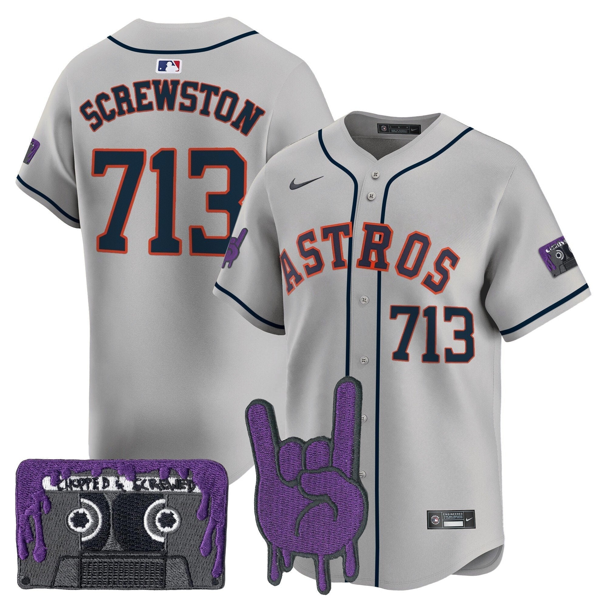 HOU DJ Screw Patch Vapor Premier Limited Jersey - All Stitched by Houston Astros