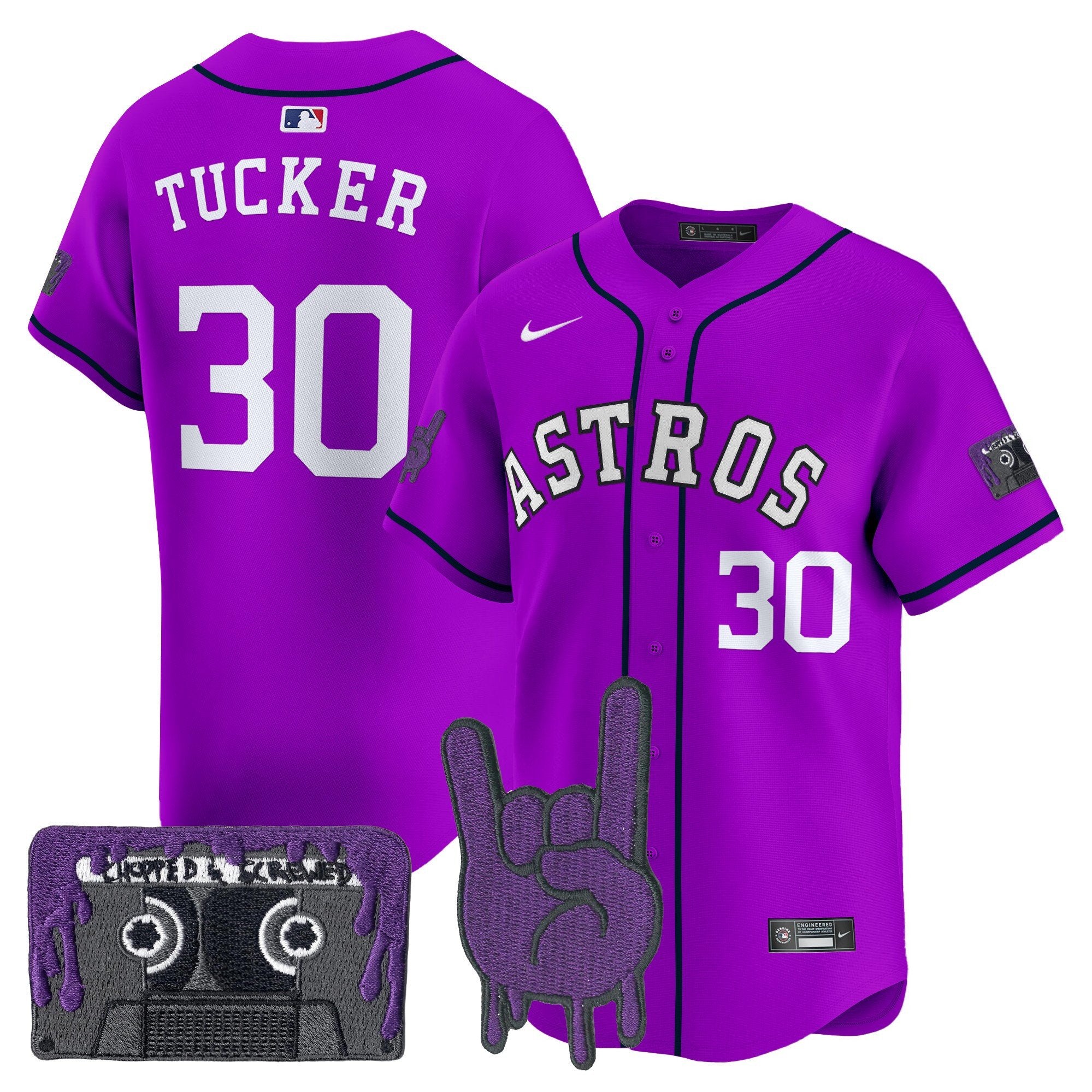 HOU DJ Screw Patch Vapor Premier Limited Jersey - All Stitched by Houston Astros