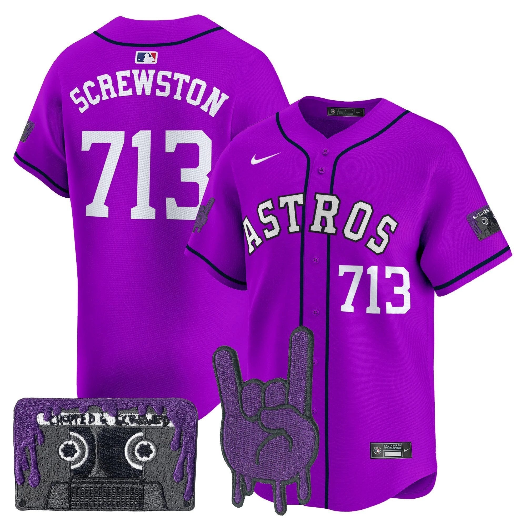 HOU DJ Screw Patch Vapor Premier Limited Jersey - All Stitched by Houston Astros
