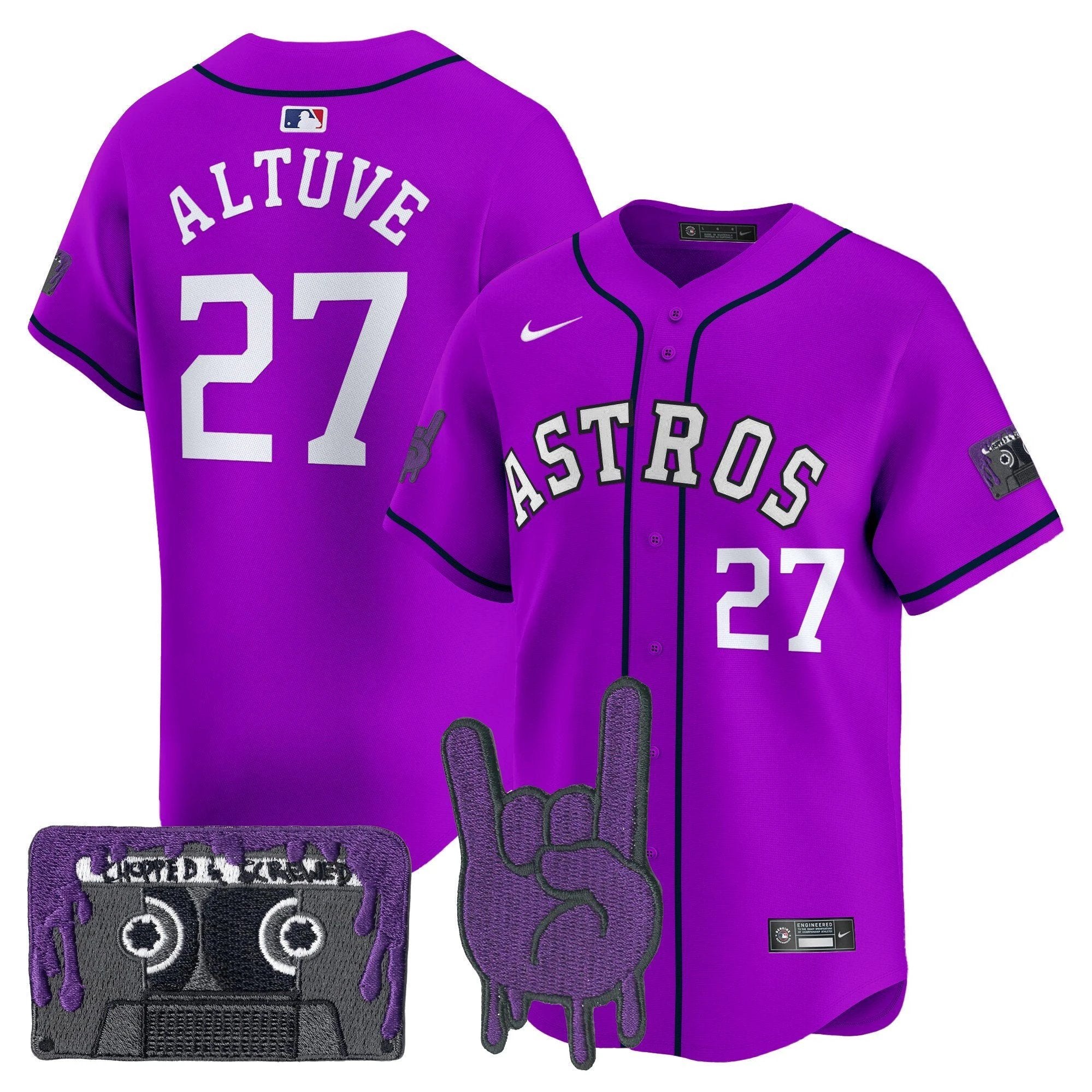 HOU DJ Screw Patch Vapor Premier Limited Jersey - All Stitched by Houston Astros