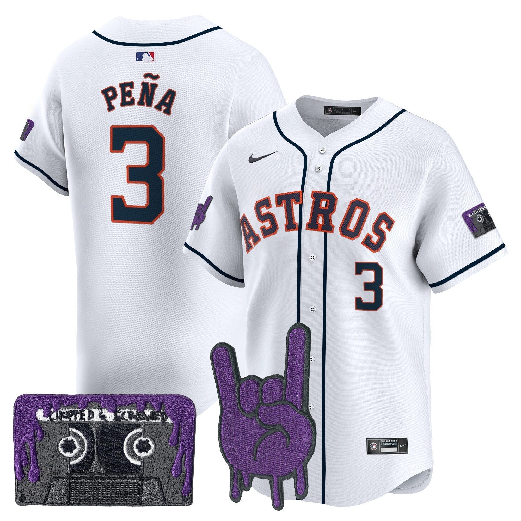 HOU DJ Screw Patch Vapor Premier Limited Jersey - All Stitched by Houston Astros