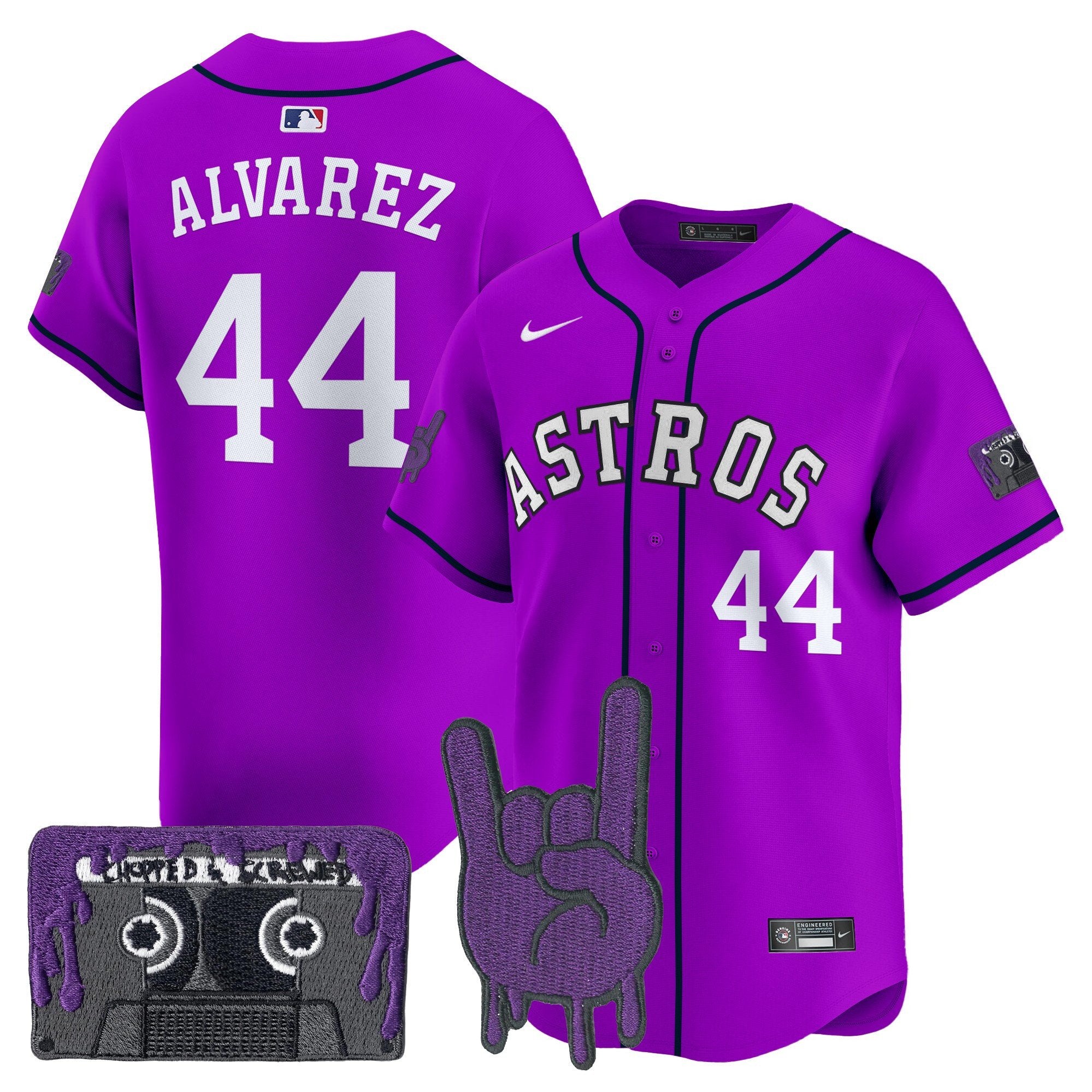 HOU DJ Screw Patch Vapor Premier Limited Jersey - All Stitched by Houston Astros