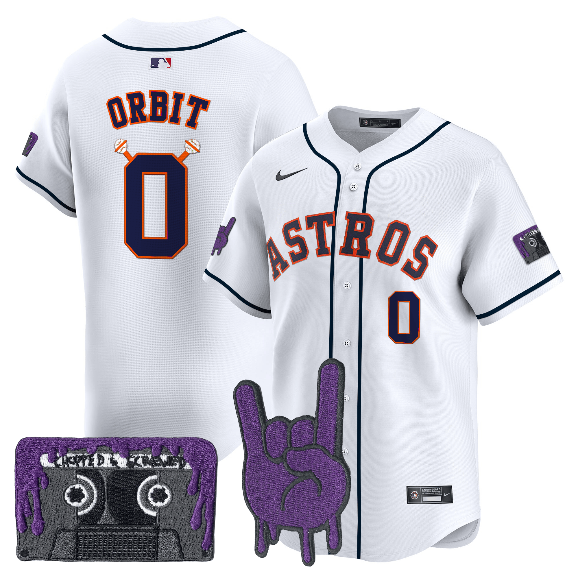 HOU DJ Screw Patch Vapor Premier Limited Jersey - All Stitched by Houston Astros
