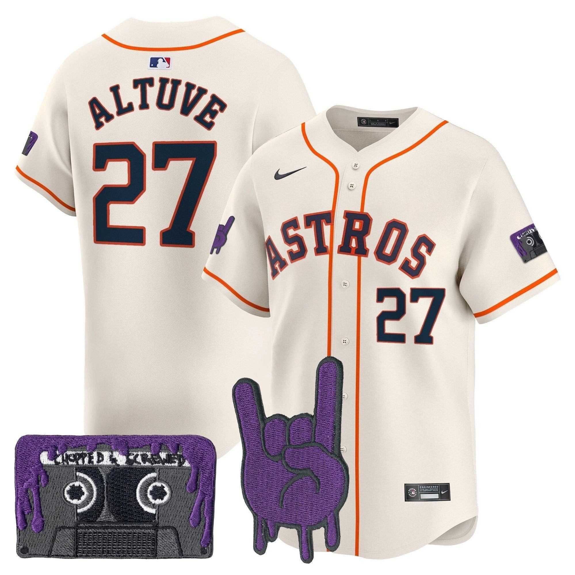 HOU DJ Screw Patch Vapor Premier Limited Jersey - All Stitched by Houston Astros