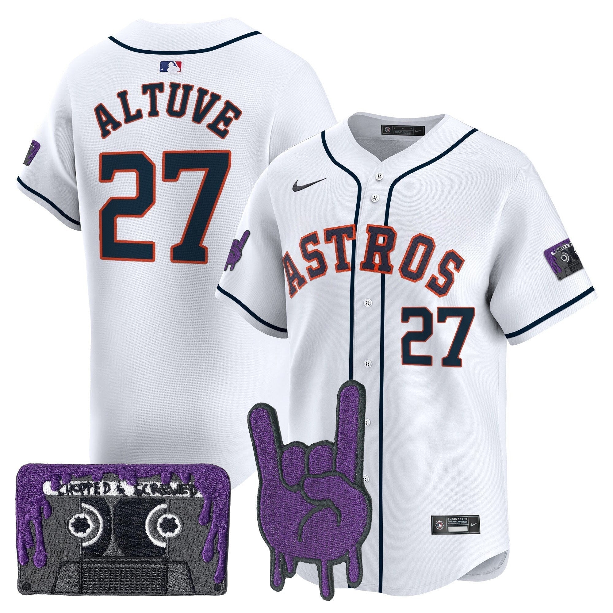 HOU DJ Screw Patch Vapor Premier Limited Jersey - All Stitched by Houston Astros