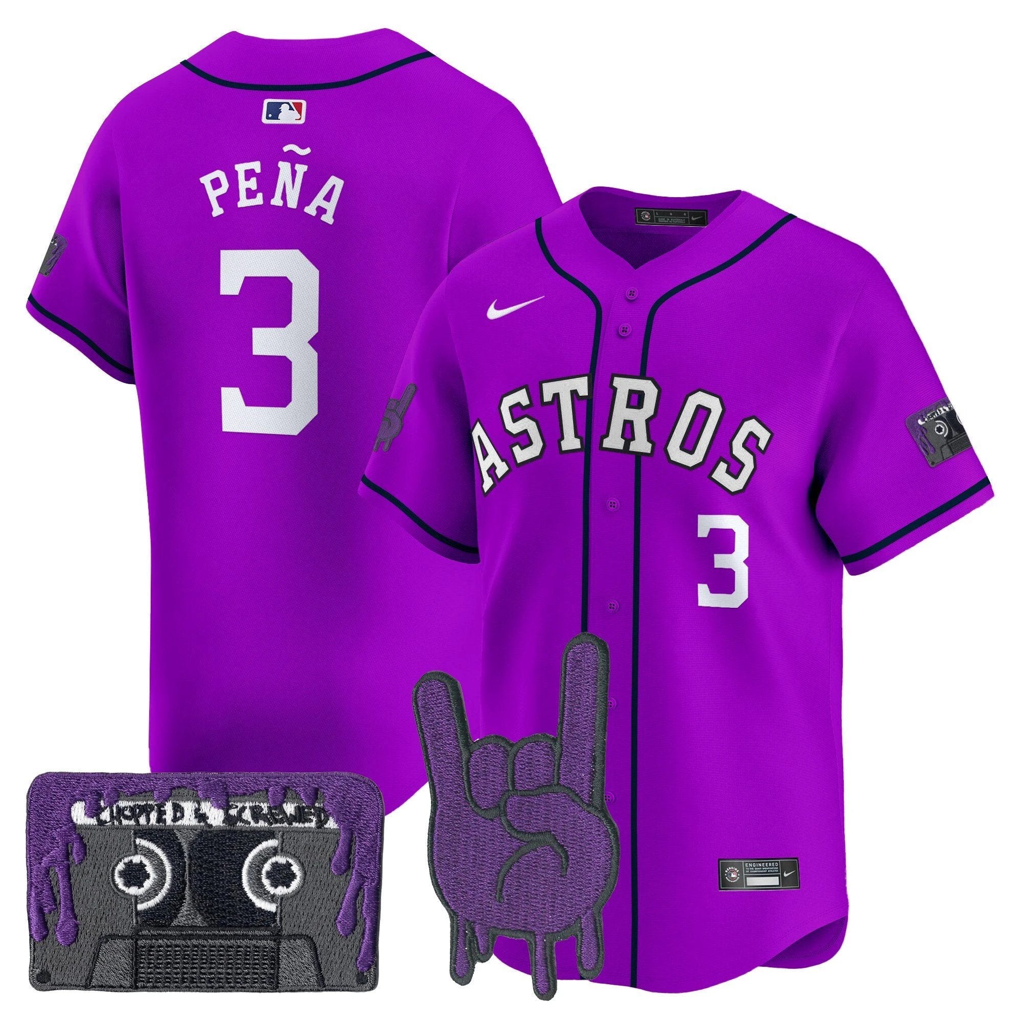 HOU DJ Screw Patch Vapor Premier Limited Jersey - All Stitched by Houston Astros