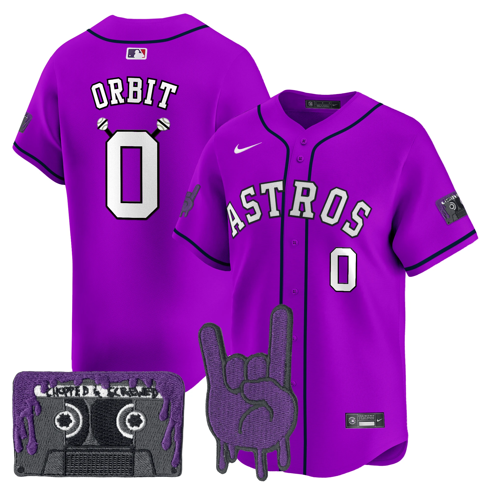 HOU DJ Screw Patch Vapor Premier Limited Jersey - All Stitched by Houston Astros