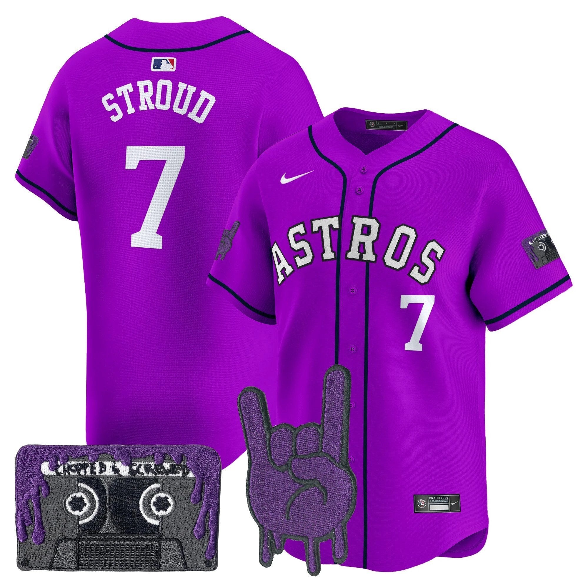 HOU DJ Screw Patch Vapor Premier Limited Jersey - All Stitched by Houston Astros