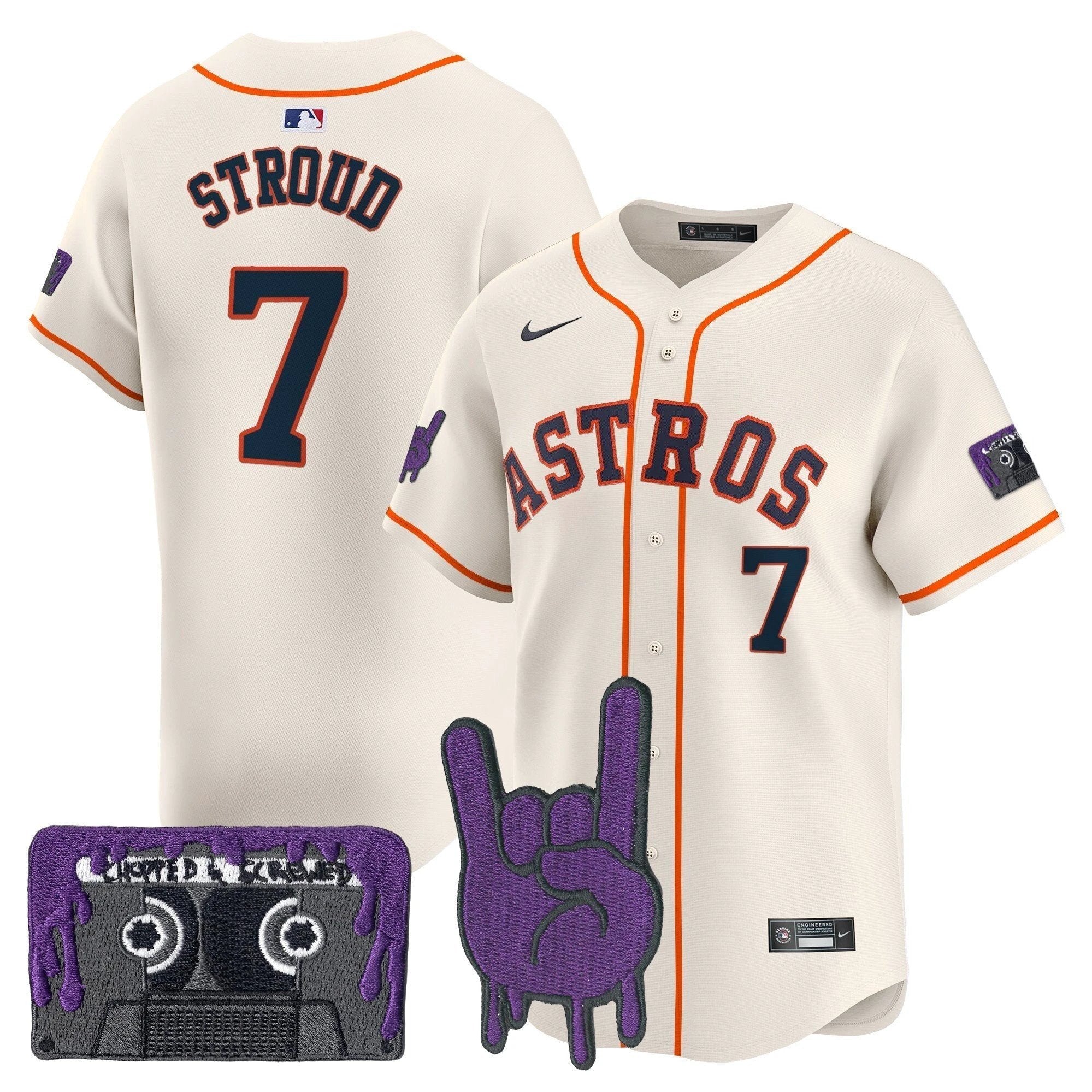 HOU DJ Screw Patch Vapor Premier Limited Jersey - All Stitched by Houston Astros