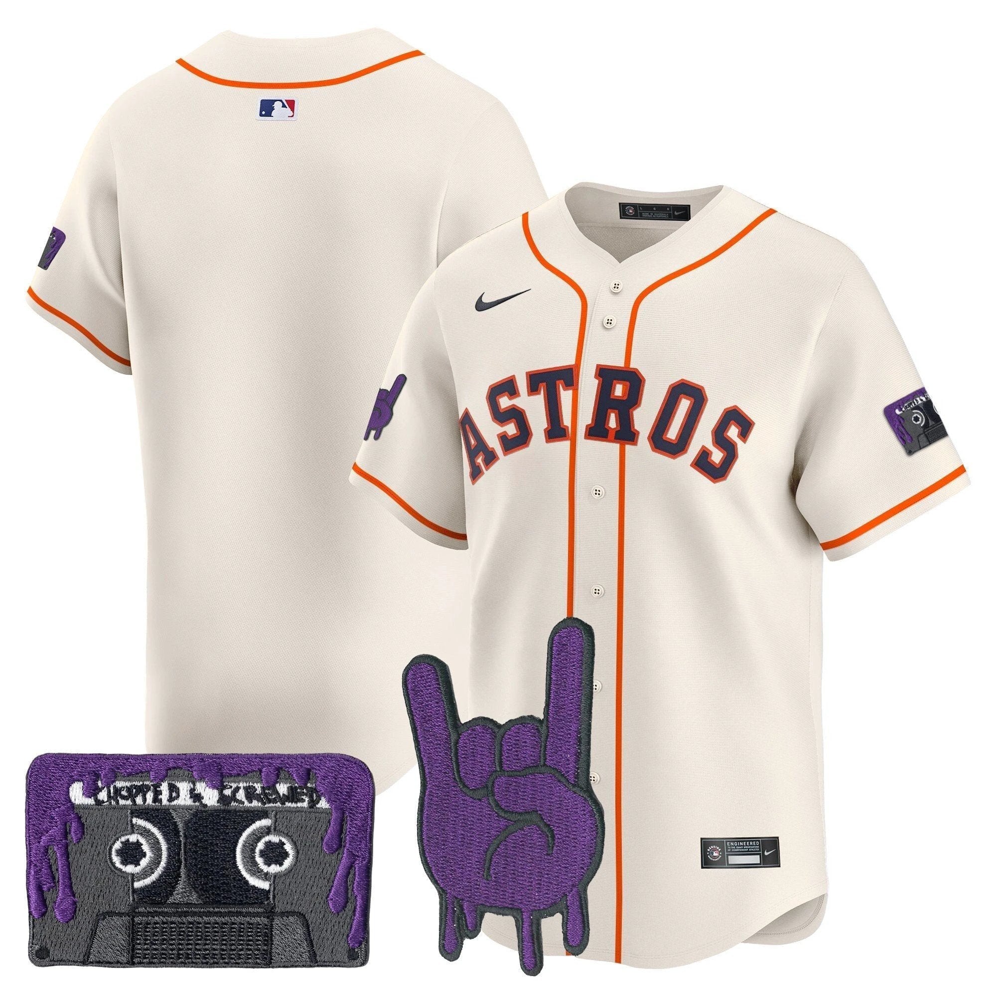 HOU DJ Screw Patch Vapor Premier Limited Jersey - All Stitched by Houston Astros