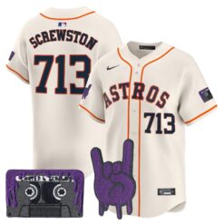 HOU DJ Screw Patch Vapor Premier Limited Jersey - All Stitched by Houston Astros
