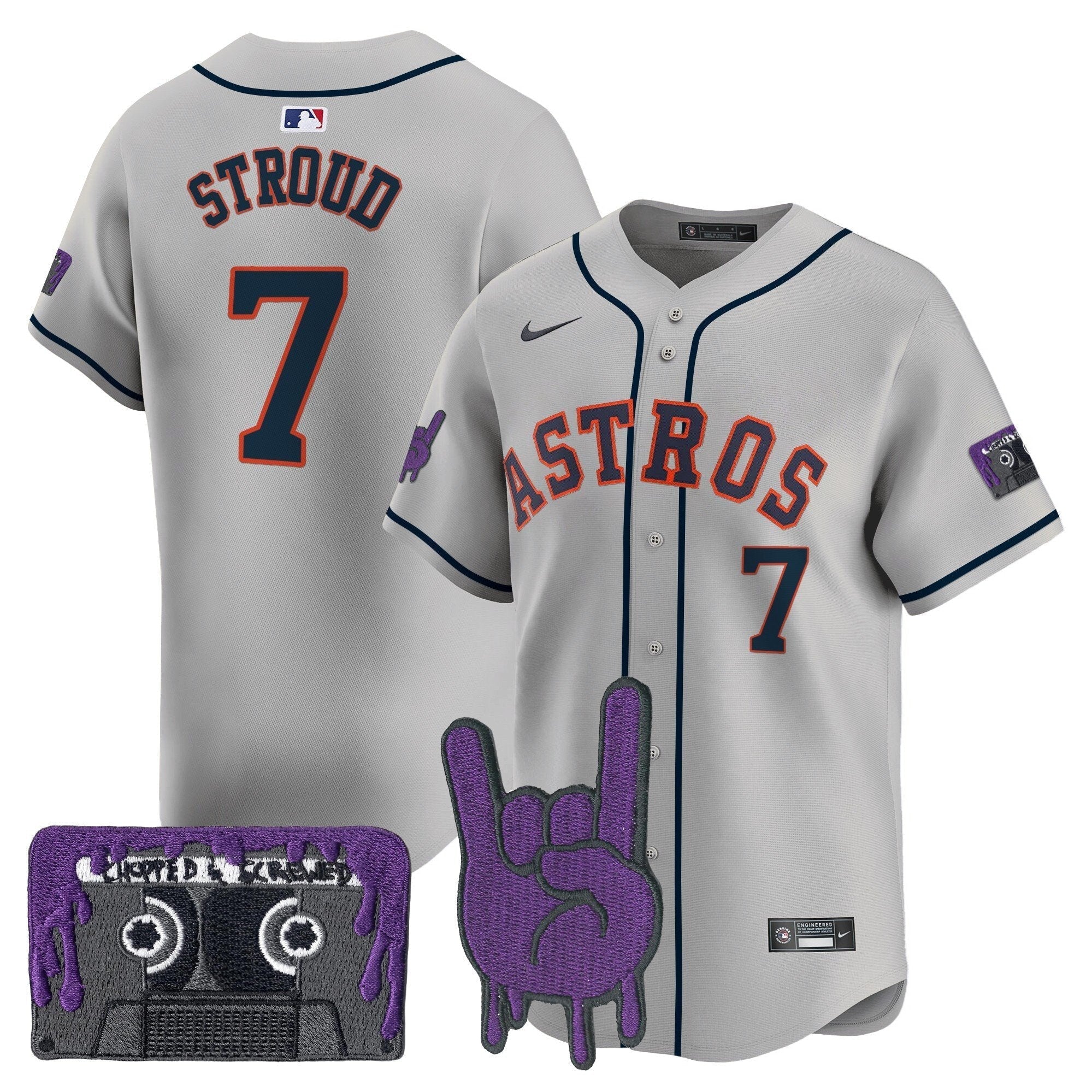 HOU DJ Screw Patch Vapor Premier Limited Jersey - All Stitched by Houston Astros
