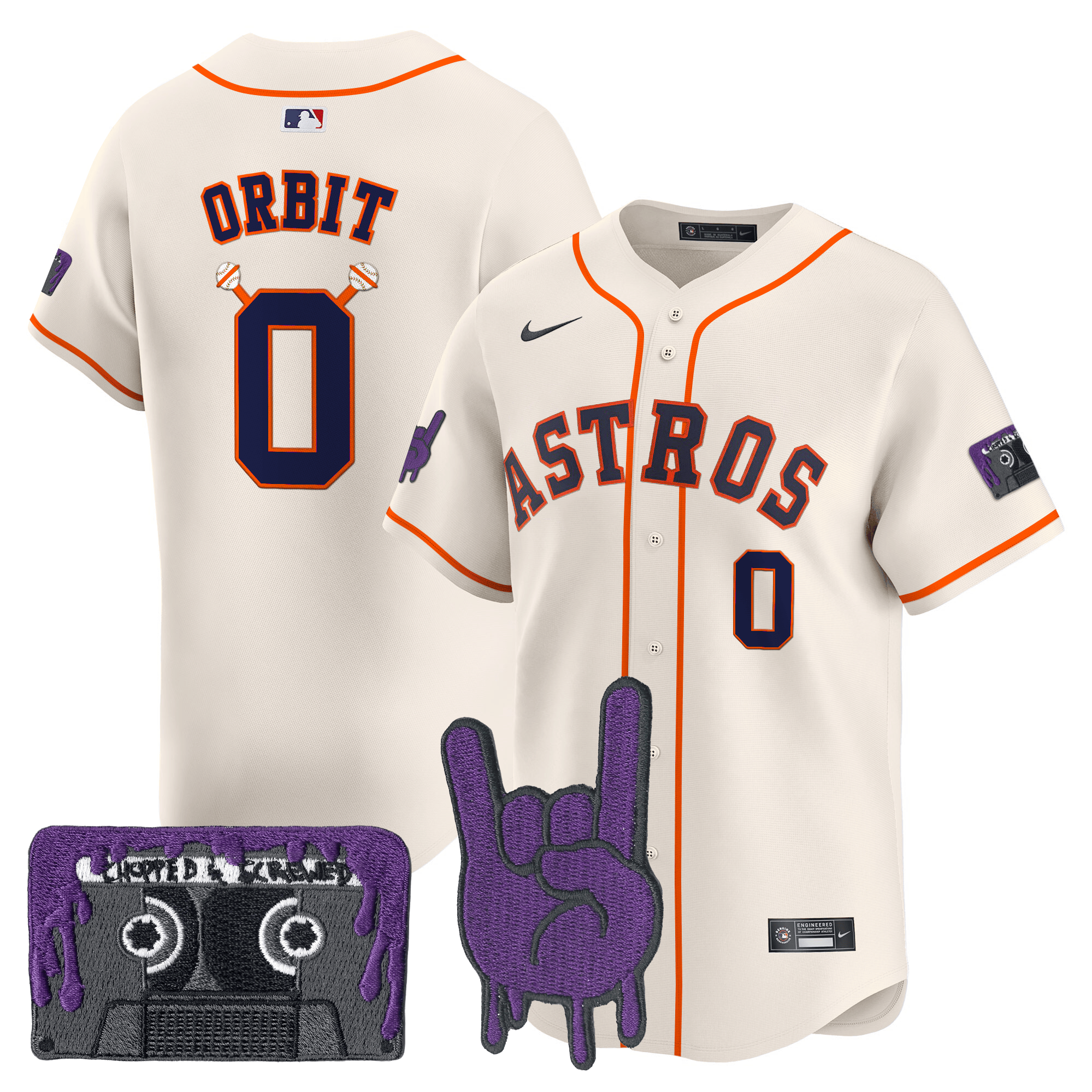 HOU DJ Screw Patch Vapor Premier Limited Jersey - All Stitched by Houston Astros
