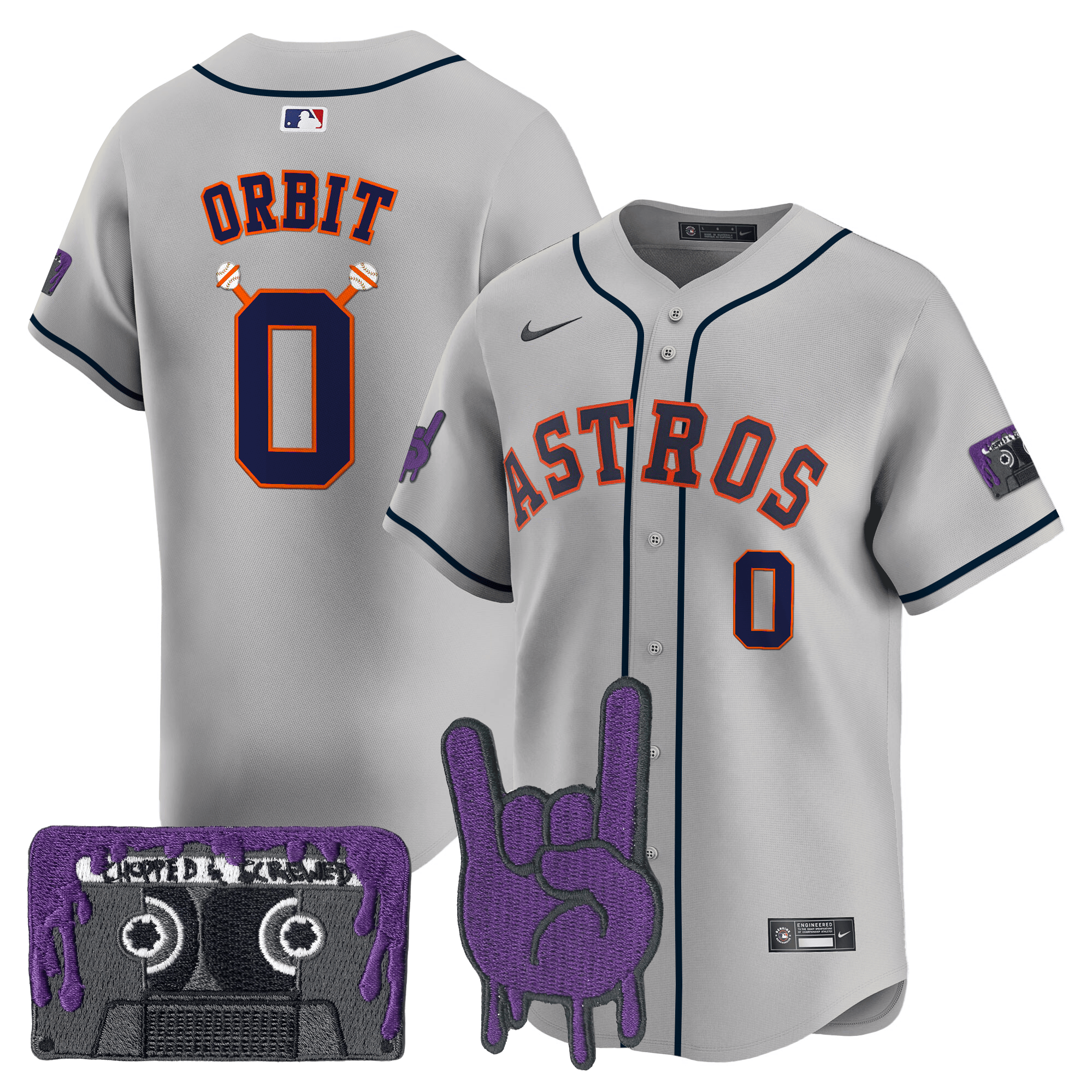 HOU DJ Screw Patch Vapor Premier Limited Jersey - All Stitched by Houston Astros
