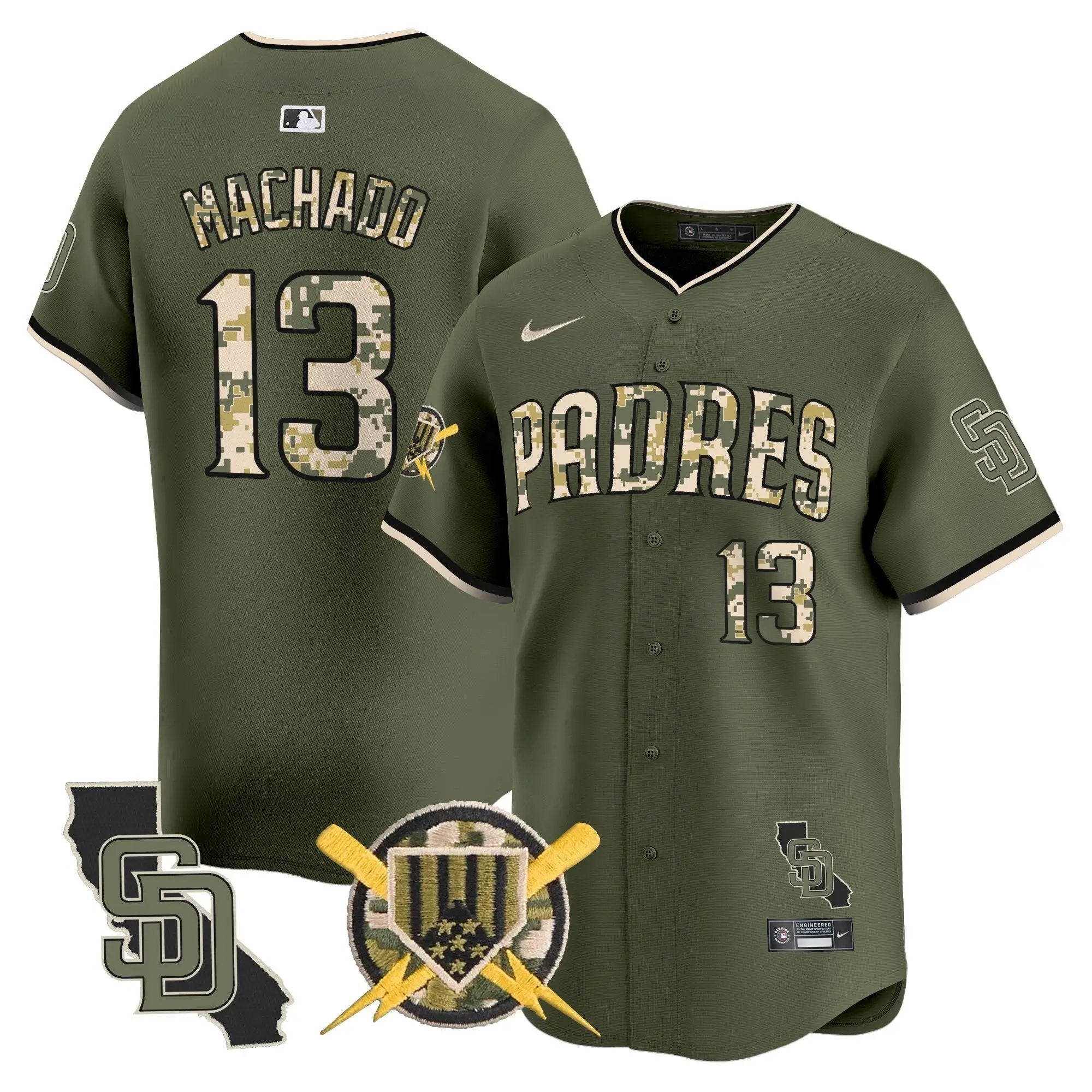 Padres Armed Forces Day Vapor Premier Limited Jersey - All Stitched by Digigearus
