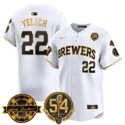 MIL 'Bob Uecker - 54 Seasons for Brewers' Vapor Premier Limited Jersey - All Stitched -N1 by Milwaukee Brewers
