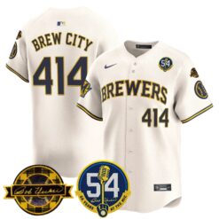 MIL 'Bob Uecker - 54 Seasons for Brewers' Vapor Premier Limited Jersey - All Stitched -N1 by Milwaukee Brewers