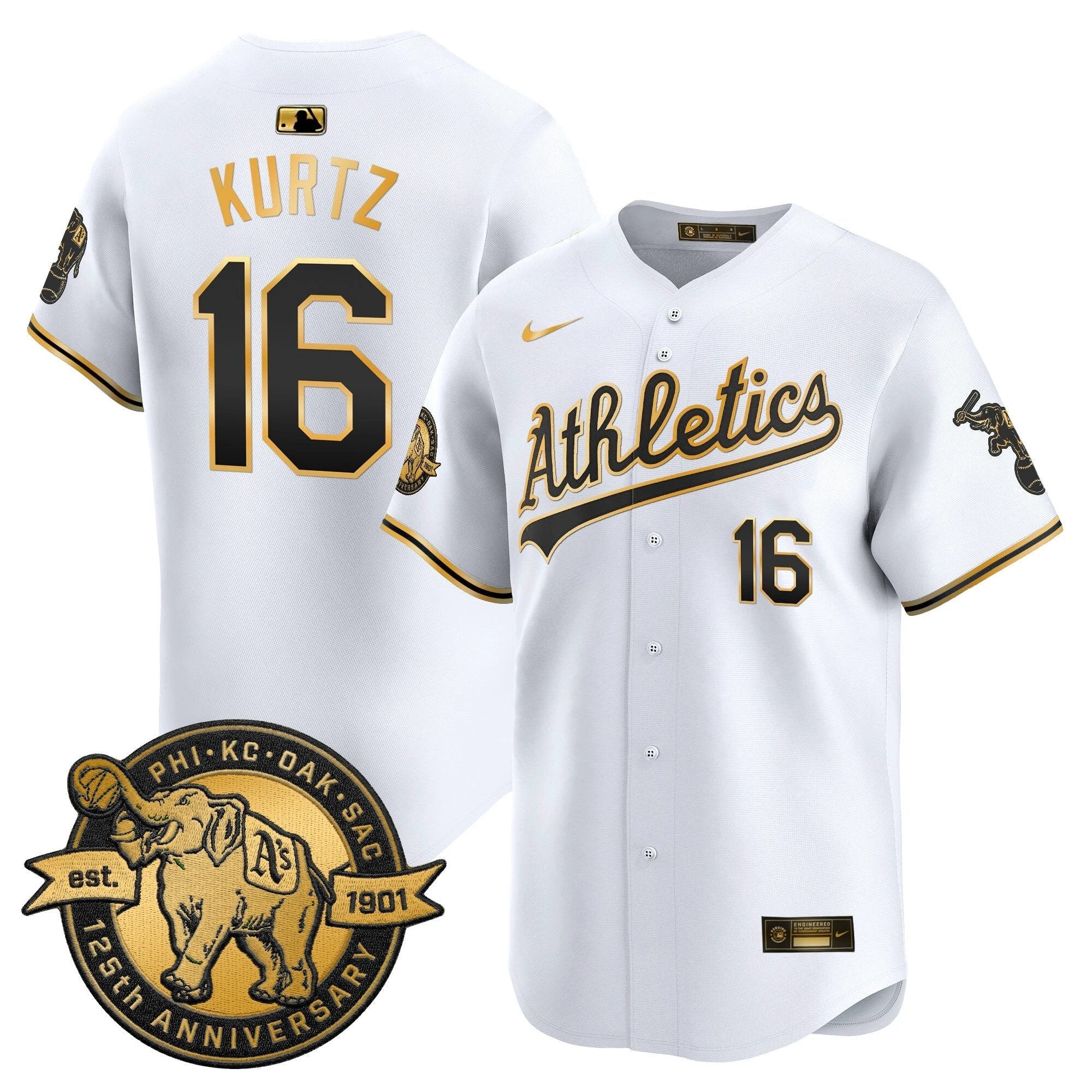 OAK 125th Anniversary Patch Vapor Premier Limited Jersey - All Stitched by Oakland Athletics