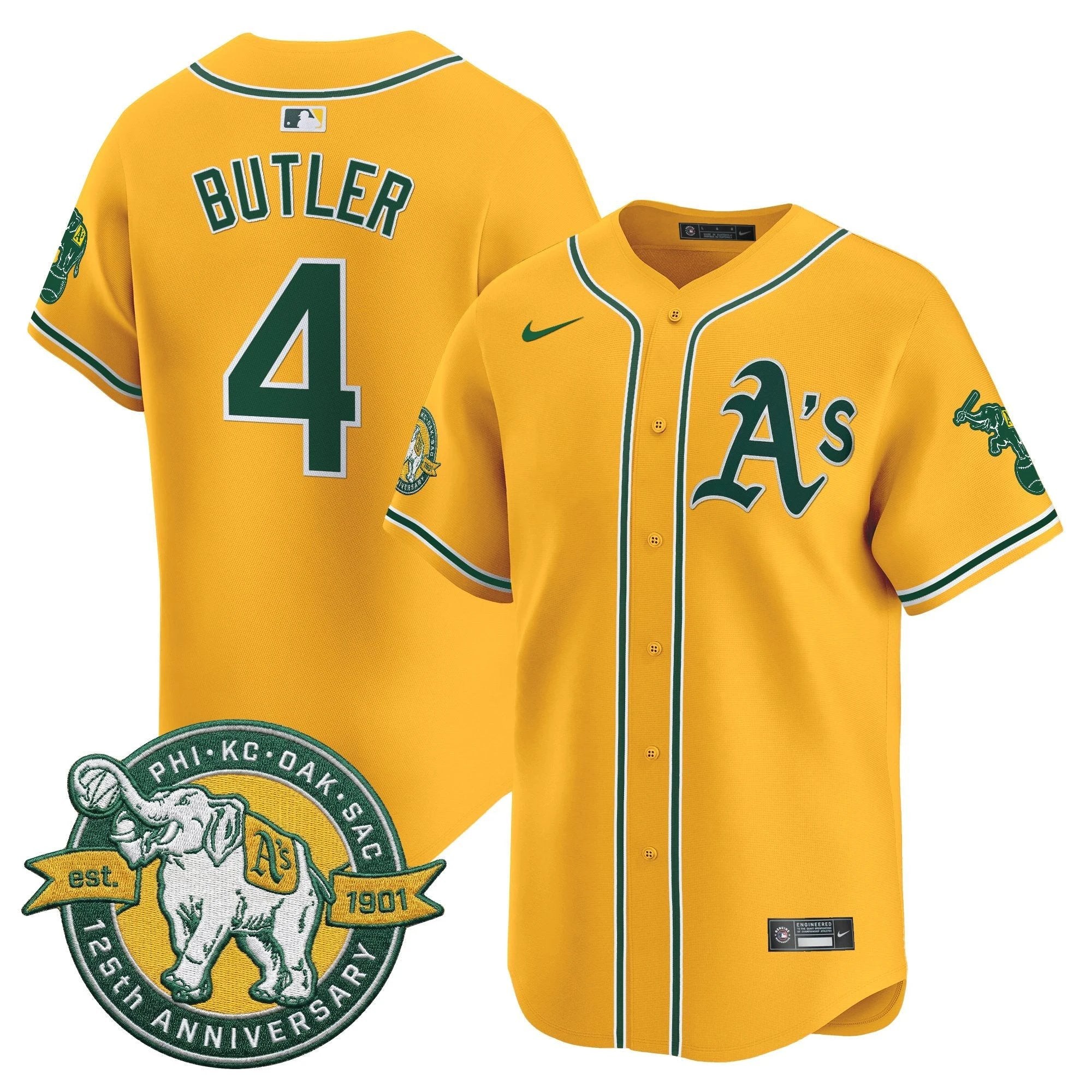 OAK 125th Anniversary Patch Vapor Premier Limited Jersey - All Stitched by Oakland Athletics