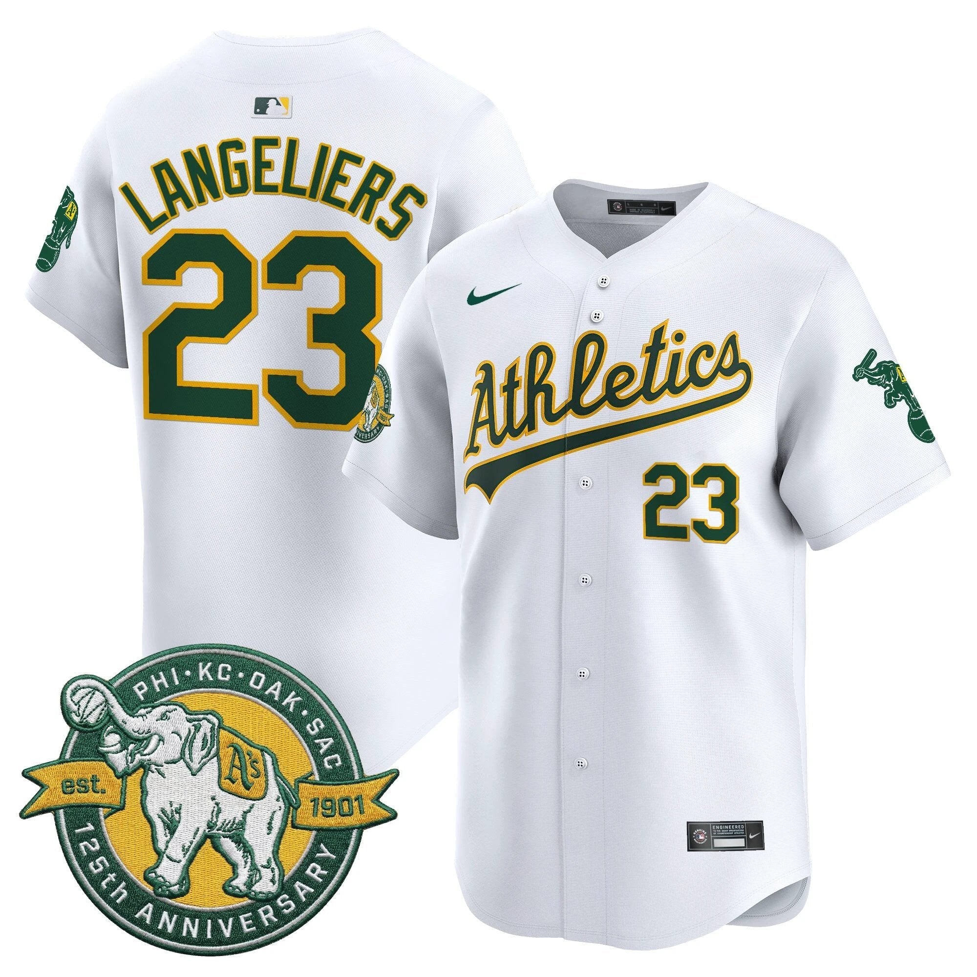 OAK 125th Anniversary Patch Vapor Premier Limited Jersey - All Stitched by Oakland Athletics