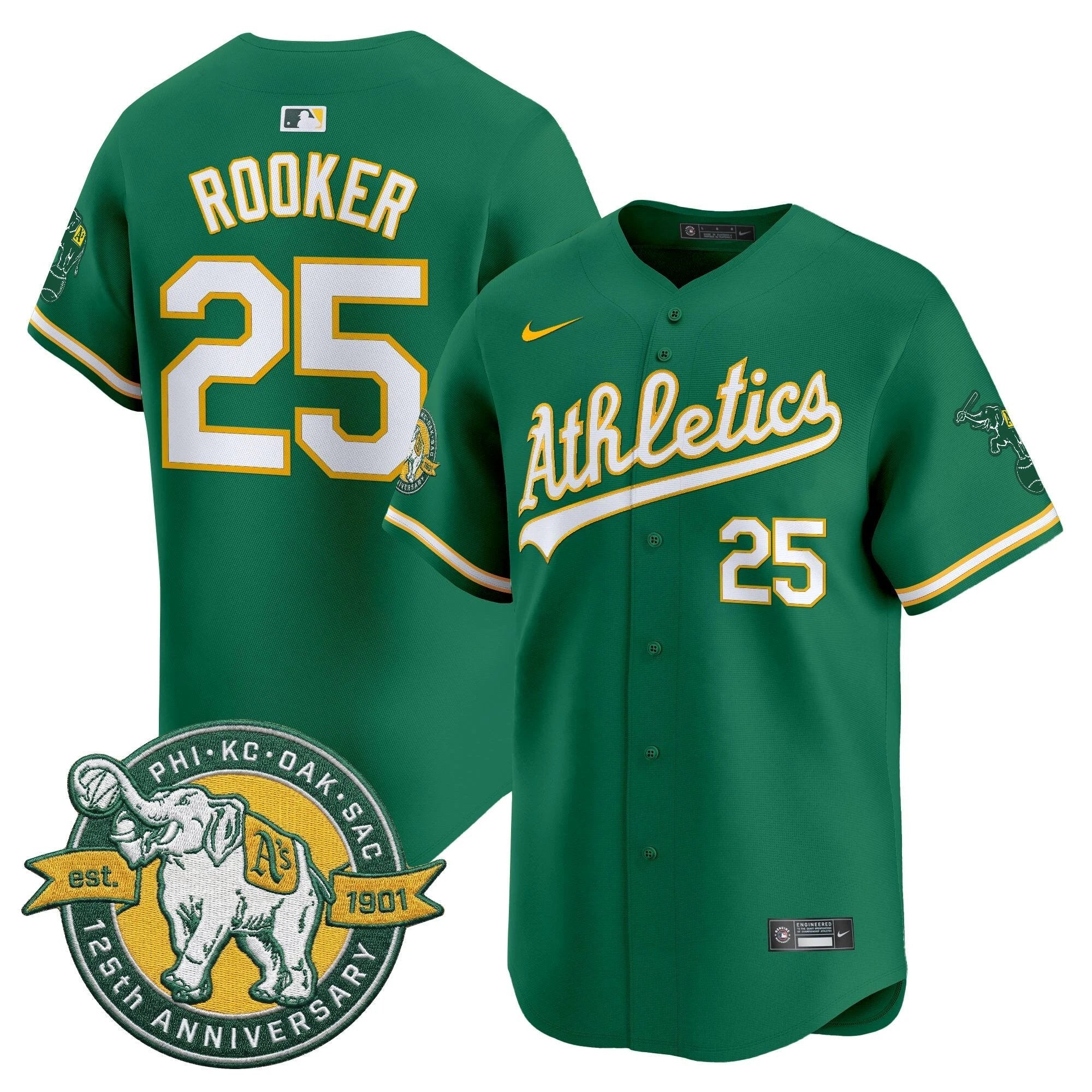 OAK 125th Anniversary Patch Vapor Premier Limited Jersey - All Stitched by Oakland Athletics
