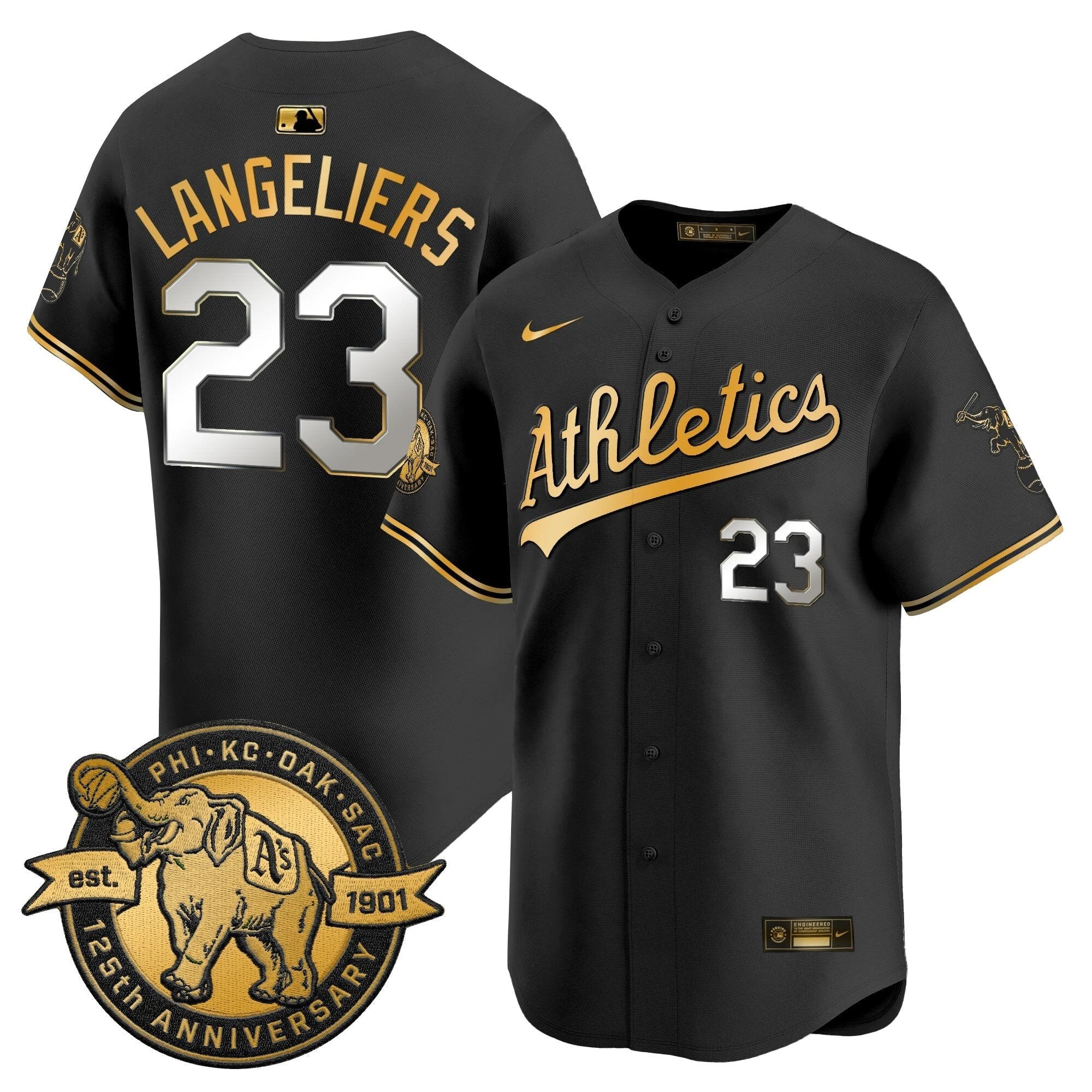 OAK 125th Anniversary Patch Vapor Premier Limited Jersey - All Stitched by Oakland Athletics