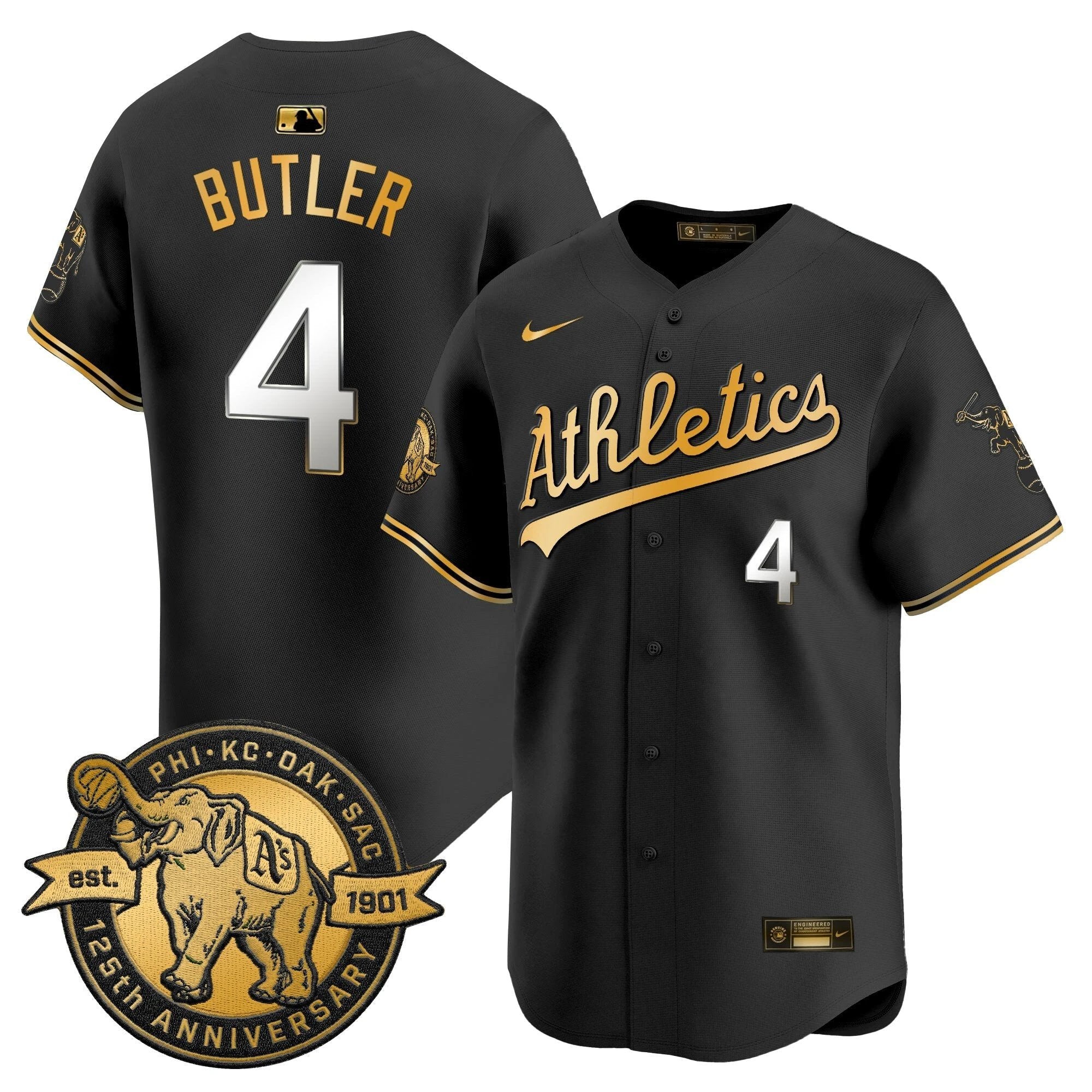 OAK 125th Anniversary Patch Vapor Premier Limited Jersey - All Stitched by Oakland Athletics