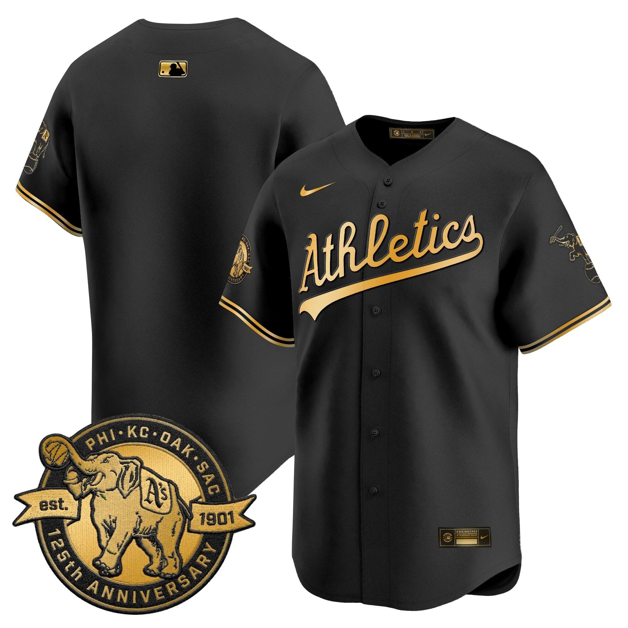 OAK 125th Anniversary Patch Vapor Premier Limited Jersey - All Stitched by Oakland Athletics