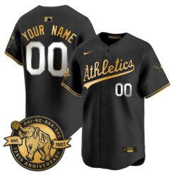 OAK 125th Anniversary Patch Vapor Premier Limited Custom Jersey - All Stitched by Oakland Athletics