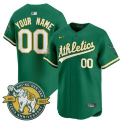 OAK 125th Anniversary Patch Vapor Premier Limited Custom Jersey - All Stitched by Oakland Athletics