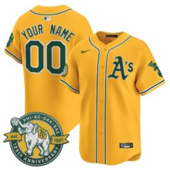 OAK 125th Anniversary Patch Vapor Premier Limited Custom Jersey - All Stitched by Oakland Athletics