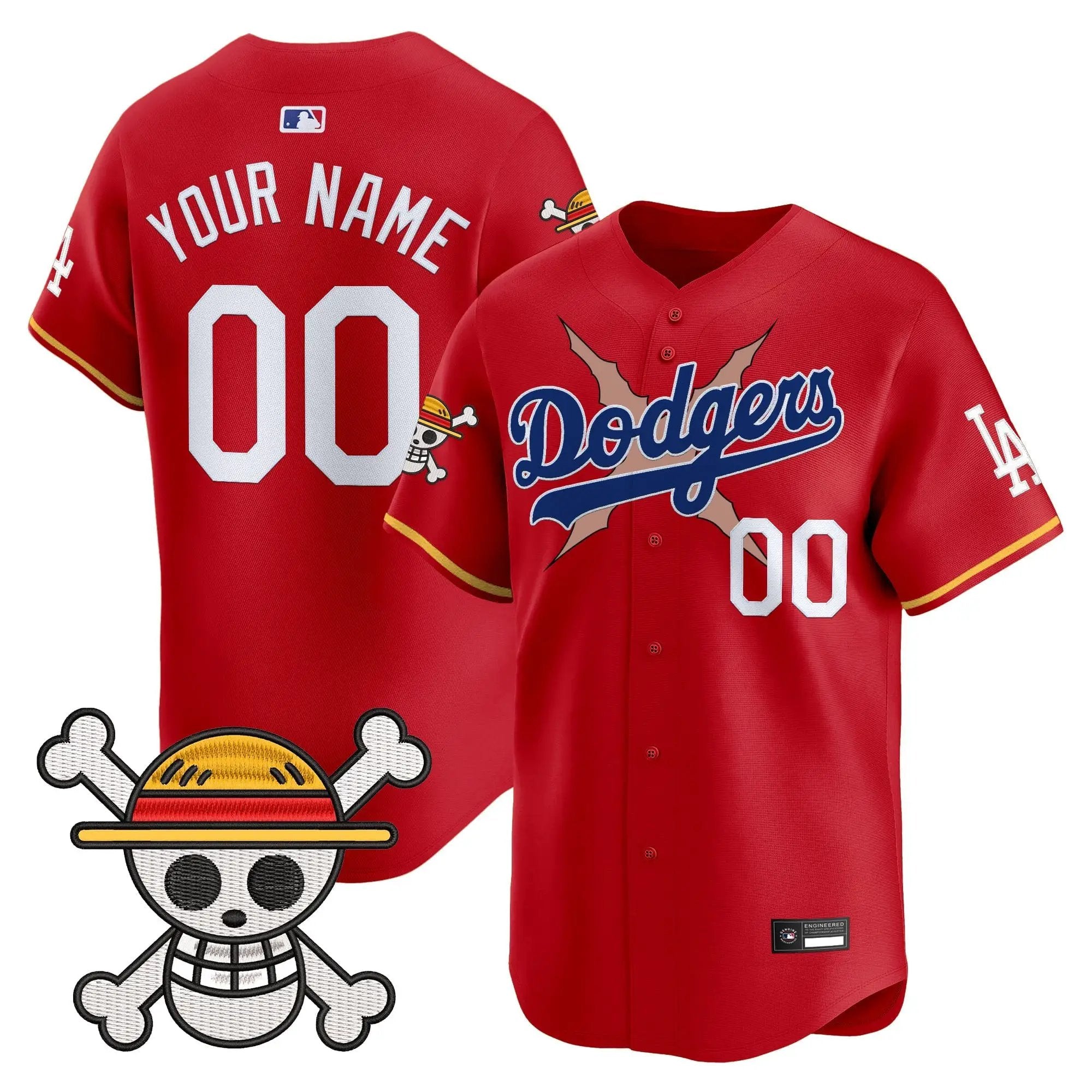 LAD x One Piece Vapor Premier Limited Custom Jersey - Stitched by Los Angeles Dodgers
