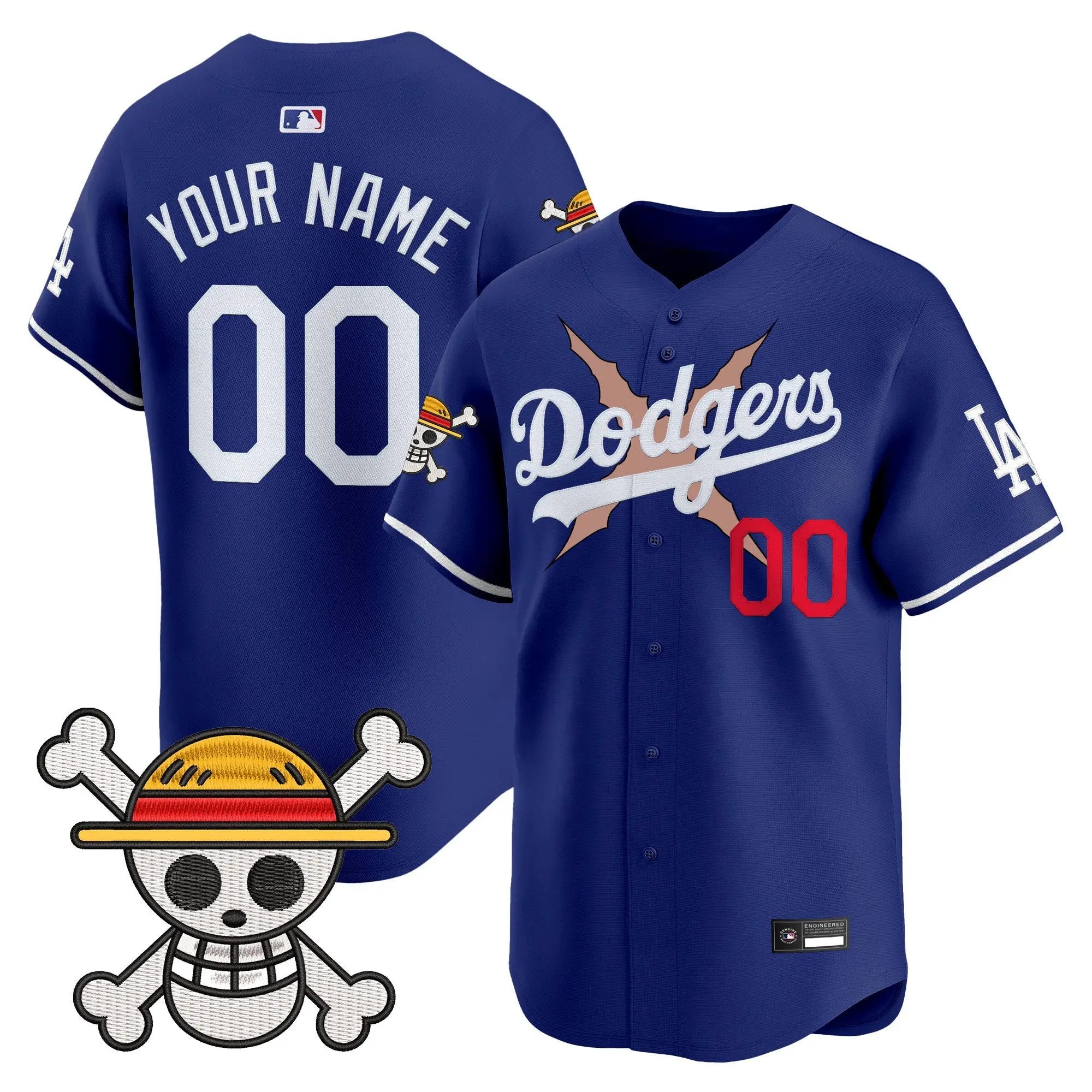 LAD x One Piece Vapor Premier Limited Custom Jersey - Stitched by Los Angeles Dodgers