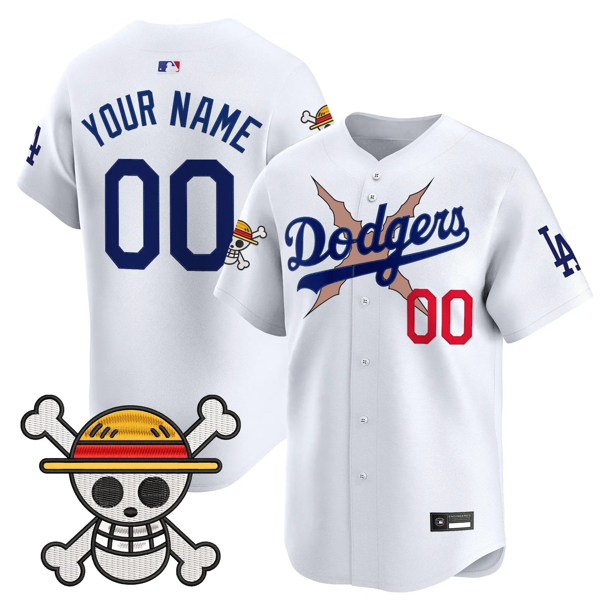 LAD x One Piece Vapor Premier Limited Custom Jersey - Stitched by Los Angeles Dodgers