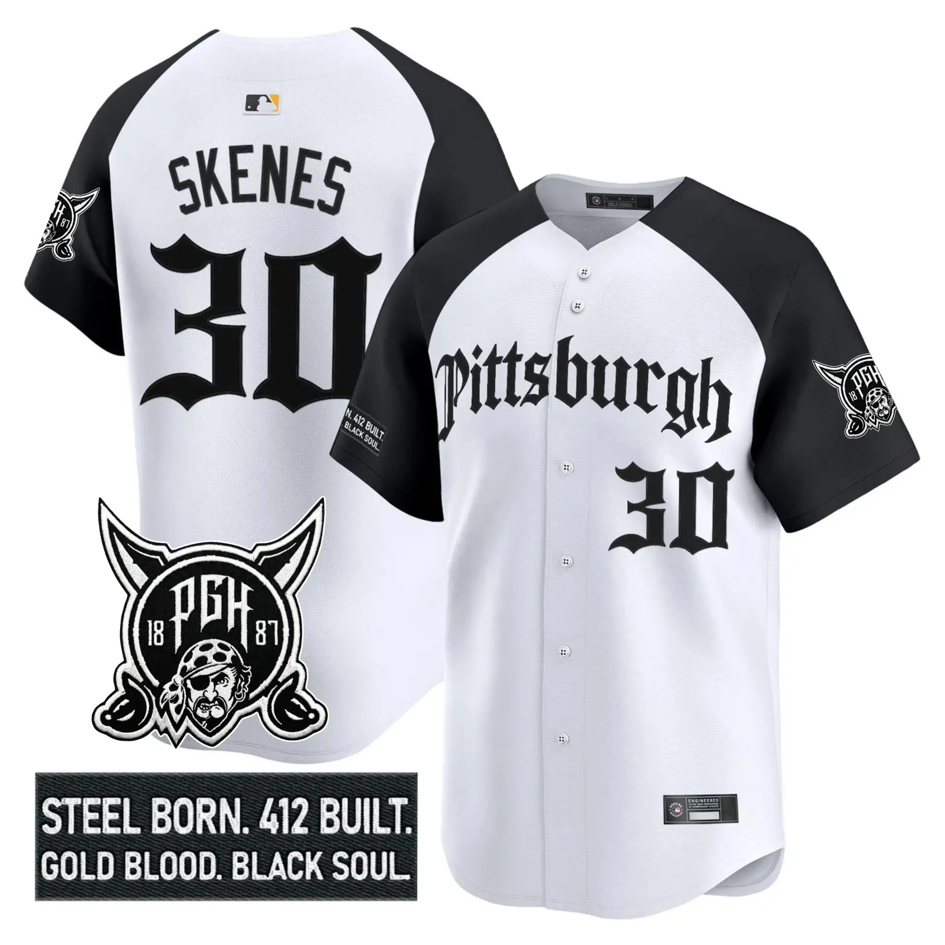 PIT 'Gothic Steel City Edition' Vapor Premier Limited Jersey - All Stitched by Pittsburgh Pirates