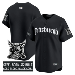 PIT 'Gothic Steel City Edition' Vapor Premier Limited Jersey - All Stitched by Pittsburgh Pirates