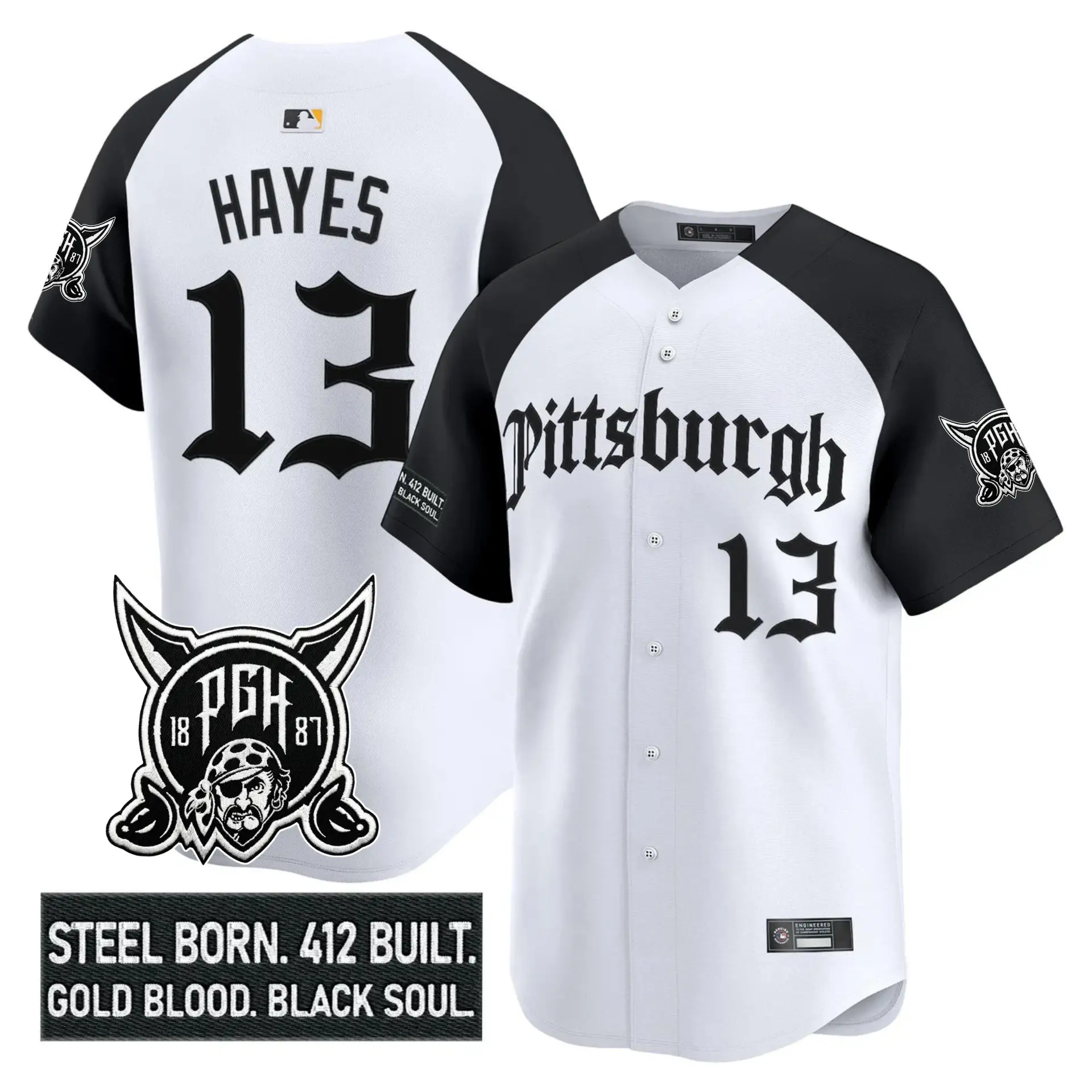 PIT 'Gothic Steel City Edition' Vapor Premier Limited Jersey - All Stitched by Pittsburgh Pirates