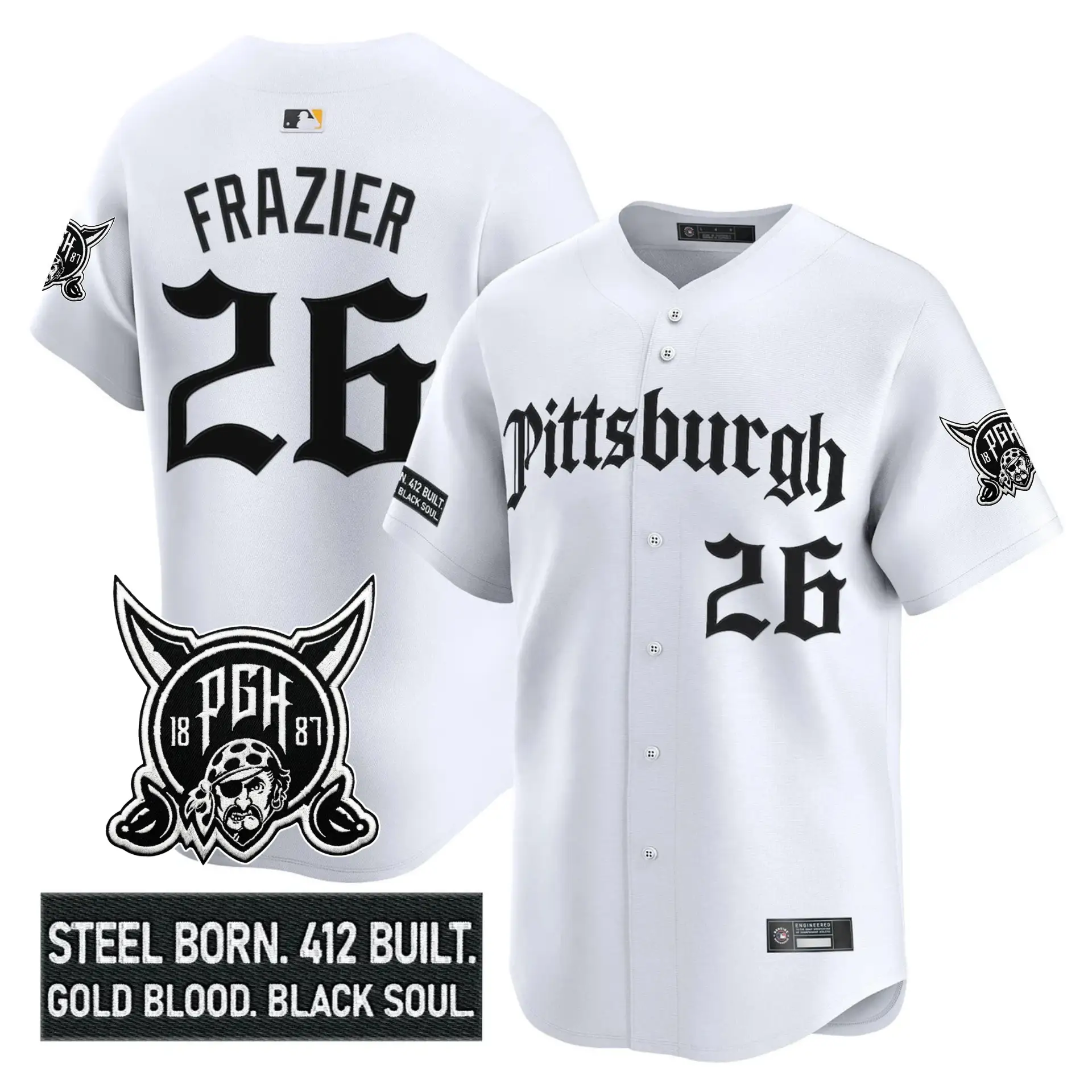 PIT 'Gothic Steel City Edition' Vapor Premier Limited Jersey - All Stitched by Pittsburgh Pirates